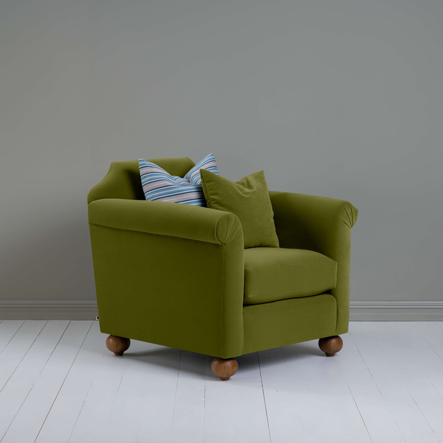 Dolittle Armchair in Intelligent Velvet Lawn - Nicola Harding