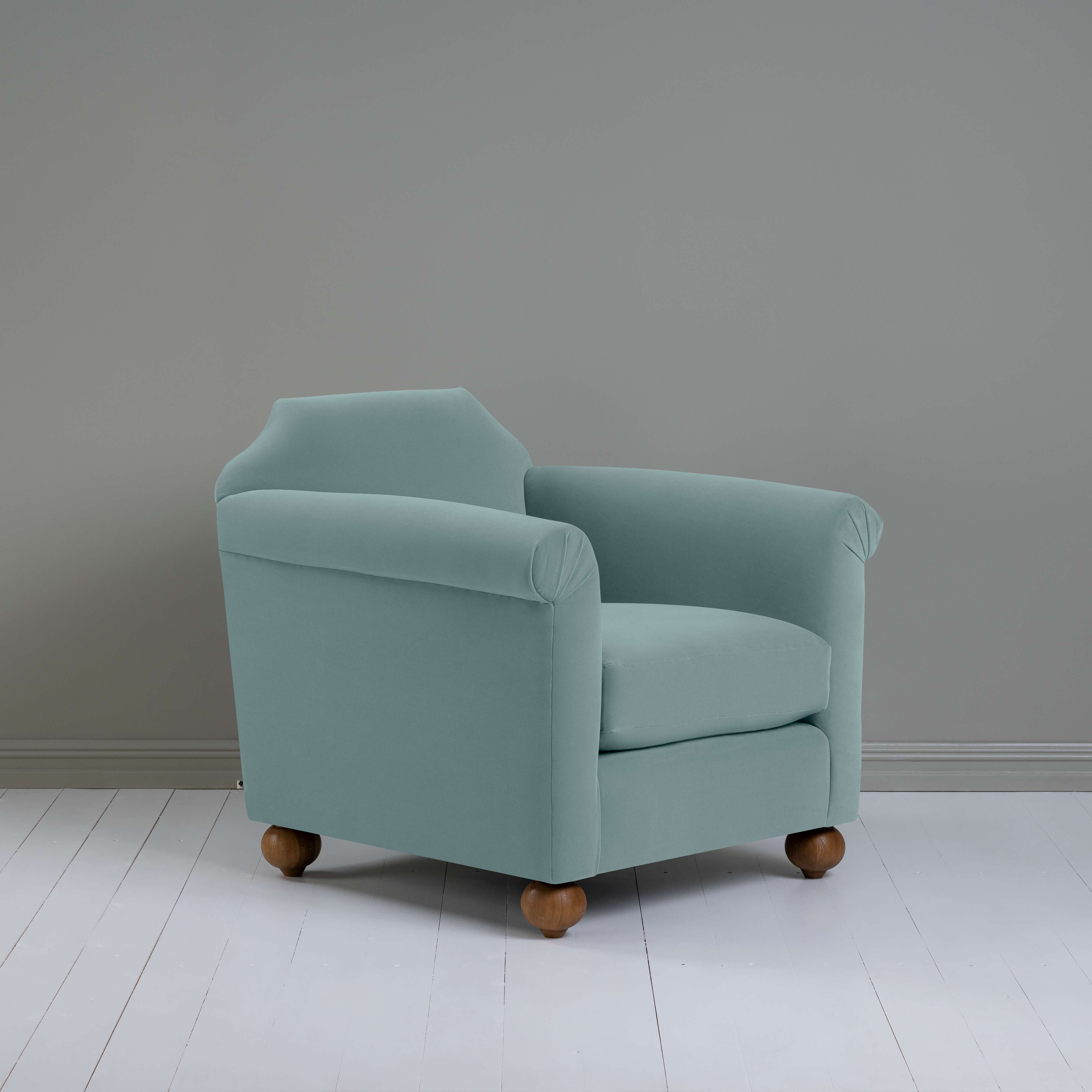  Dolittle Armchair in Intelligent Velvet Mineral - Nicola Harding 