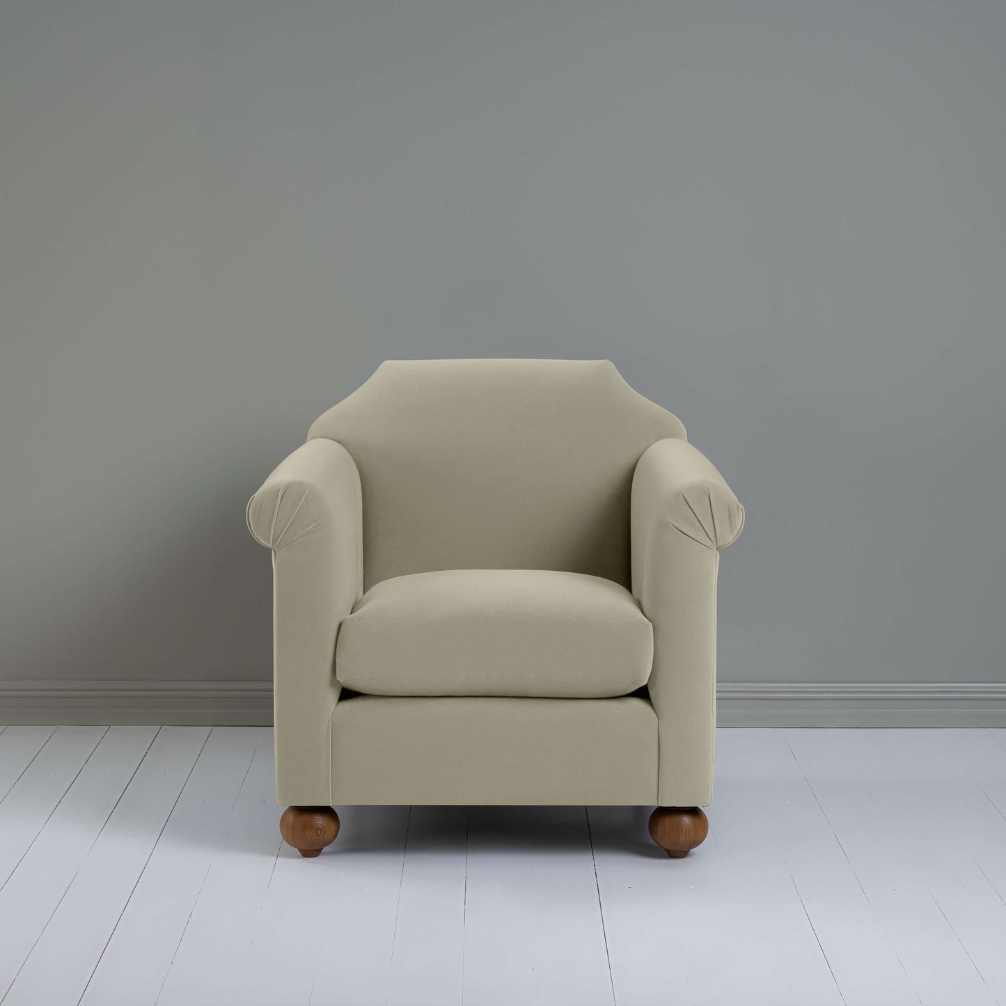 Dolittle Armchair in Intelligent Velvet Moonstone - Nicola Harding