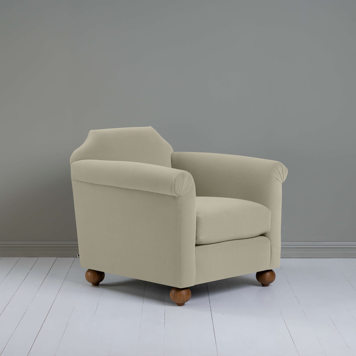 Dolittle Armchair in Intelligent Velvet Moonstone - Nicola Harding