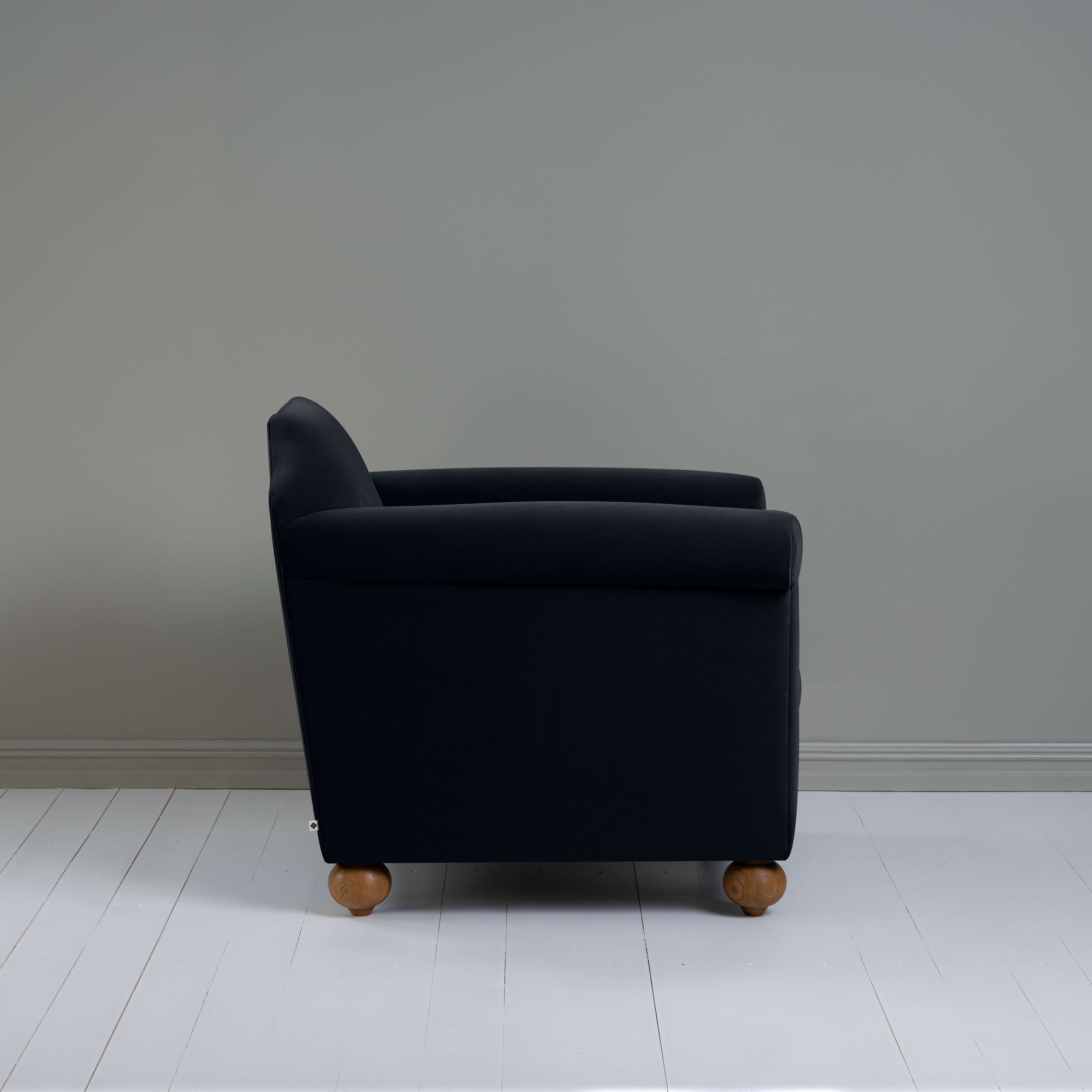  Dolittle Armchair in Intelligent Velvet Onyx - Nicola Harding 