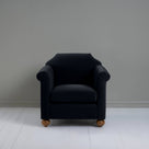  Dolittle Armchair in Intelligent Velvet Onyx, Front View - Nicola Harding 