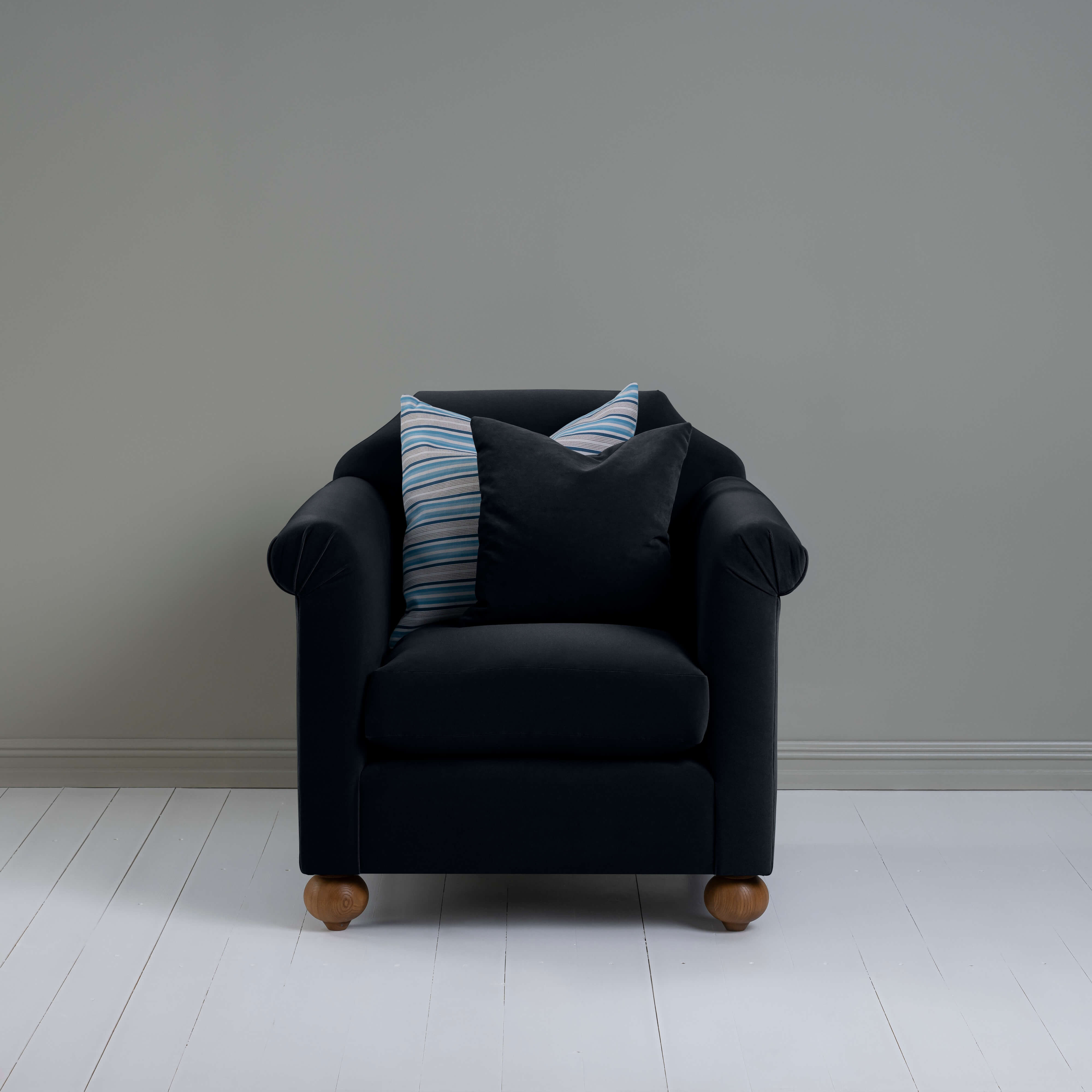  Dolittle Armchair in Intelligent Velvet Onyx - Nicola Harding 