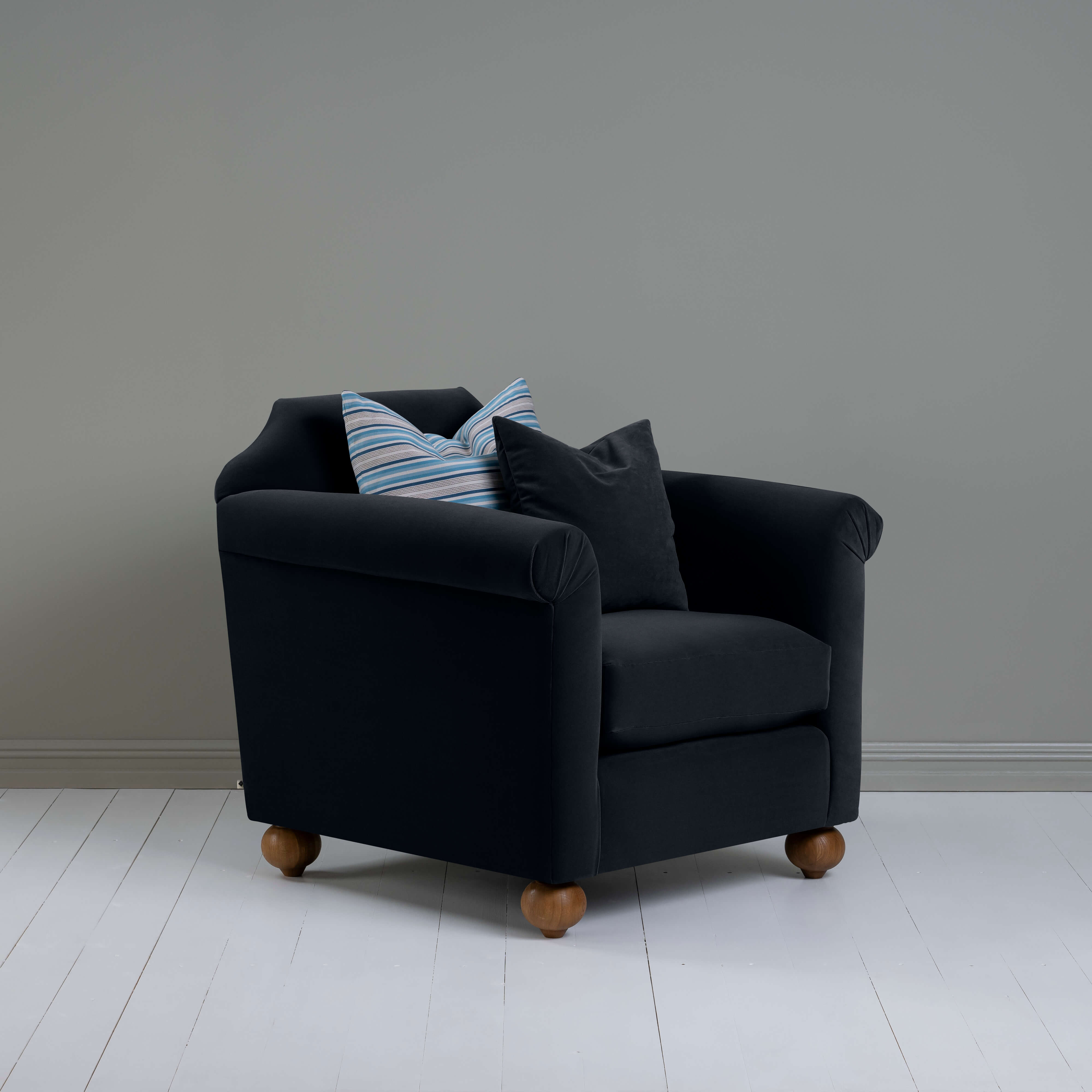  Dolittle Armchair in Intelligent Velvet Onyx - Nicola Harding 