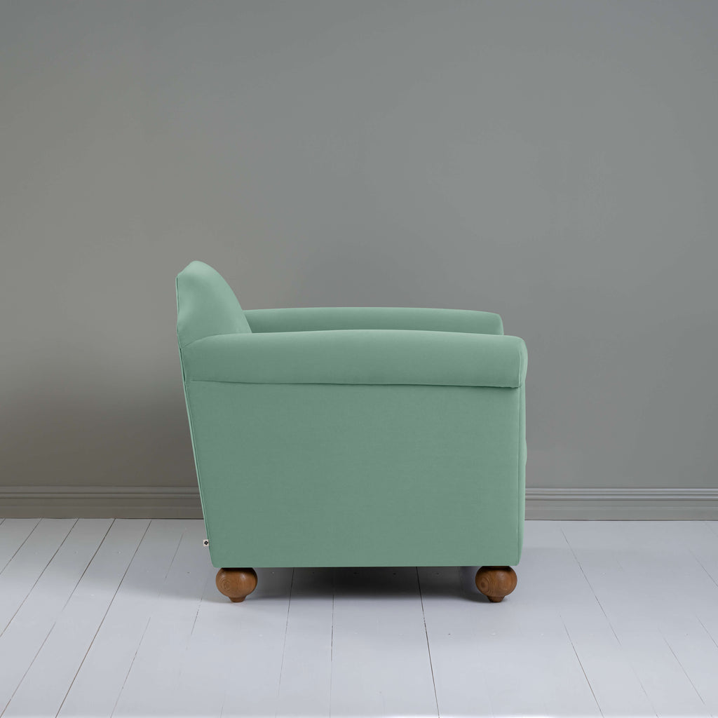  Dolittle Armchair in Intelligent Velvet Sea Mist - Nicola Harding 