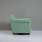  Dolittle Armchair in Intelligent Velvet Sea Mist, Side View - Nicola Harding 