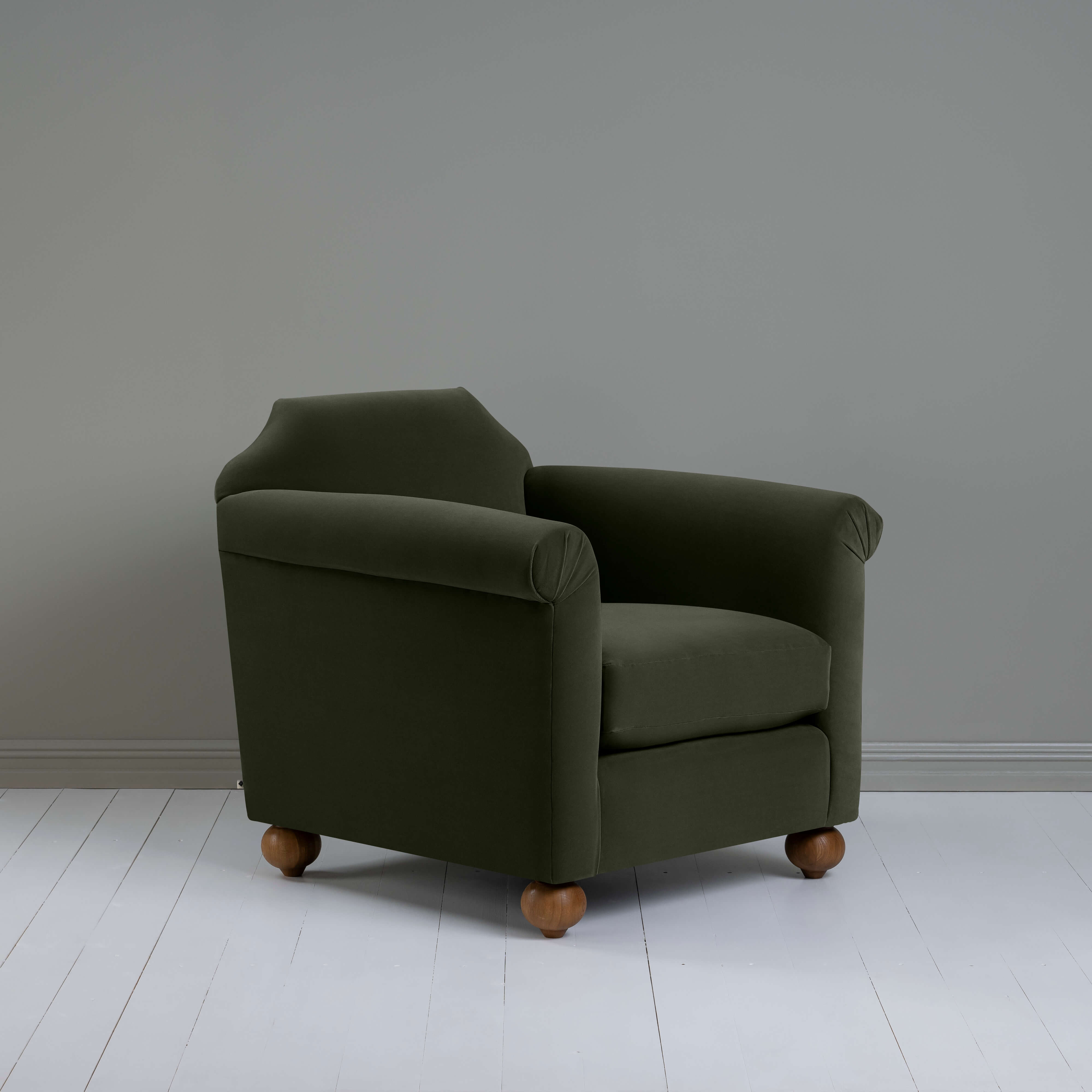  Dolittle Armchair in Intelligent Velvet Seaweed - Nicola Harding 