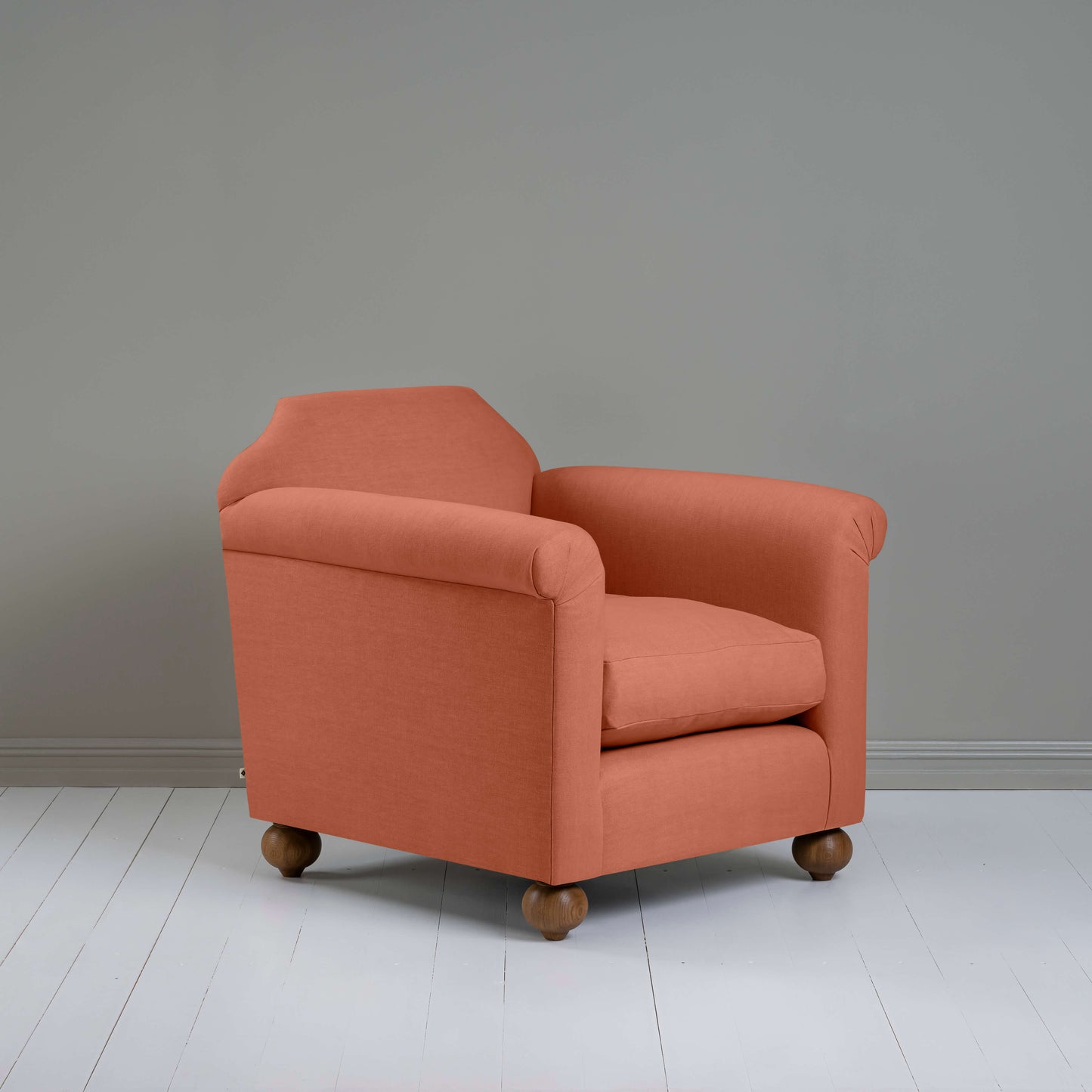 Dolittle Armchair in Laidback Linen Cayenne - Nicola Harding