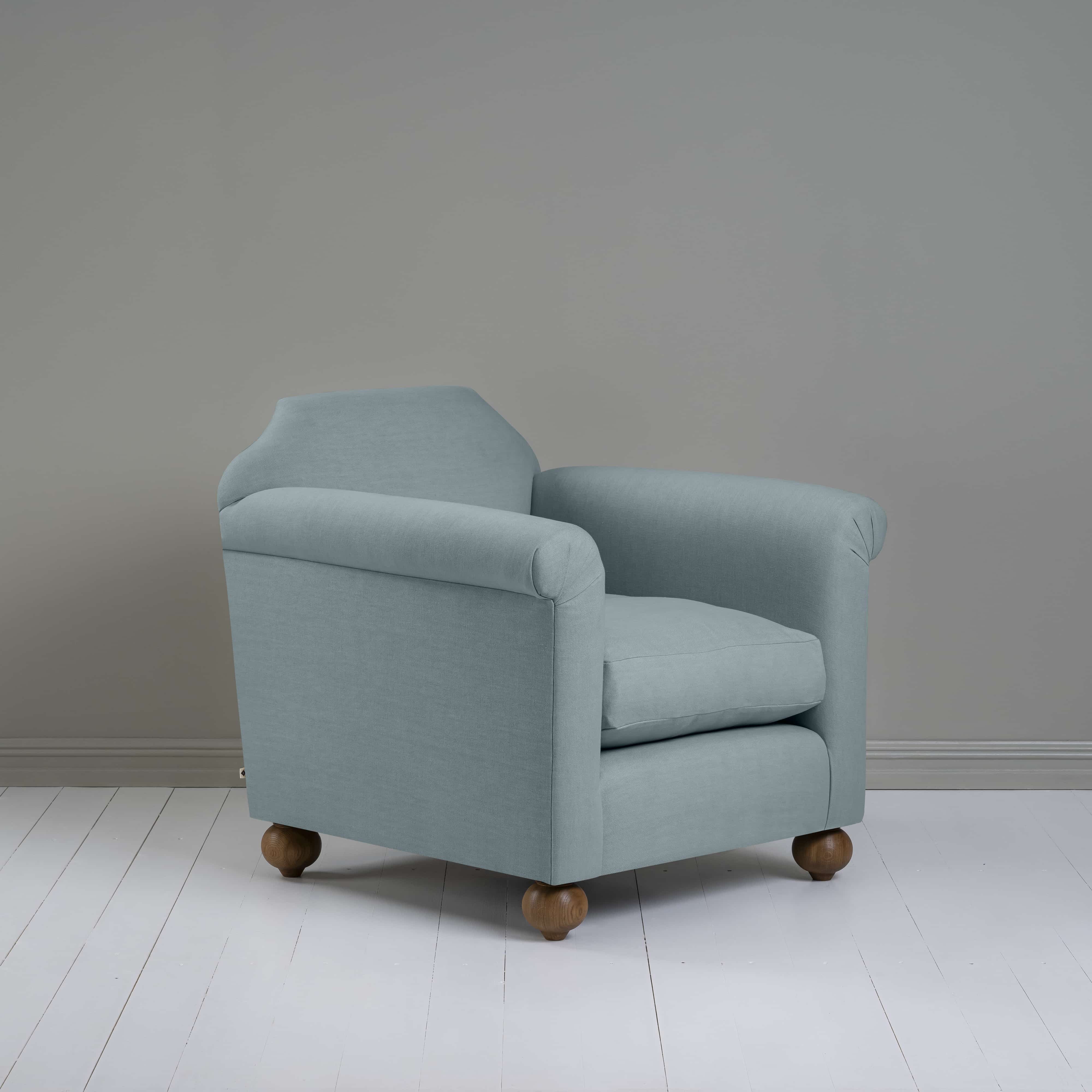  Dolittle Armchair in Laidback Linen Cerulean - Nicola Harding 