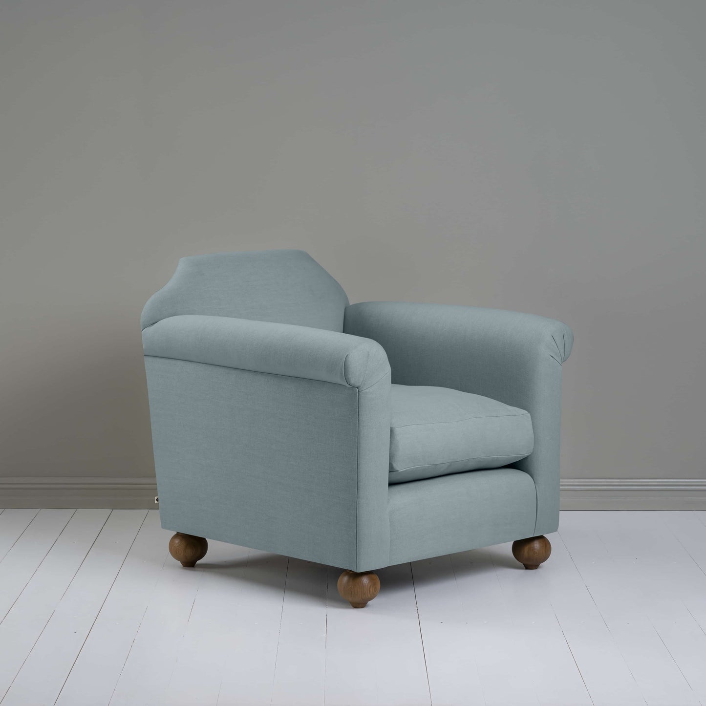 Dolittle Armchair in Laidback Linen Cerulean - Nicola Harding