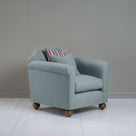  Dolittle Armchair in Laidback Linen Cerulean, With Side View and 2 NiX Cushions - Nicola Harding 