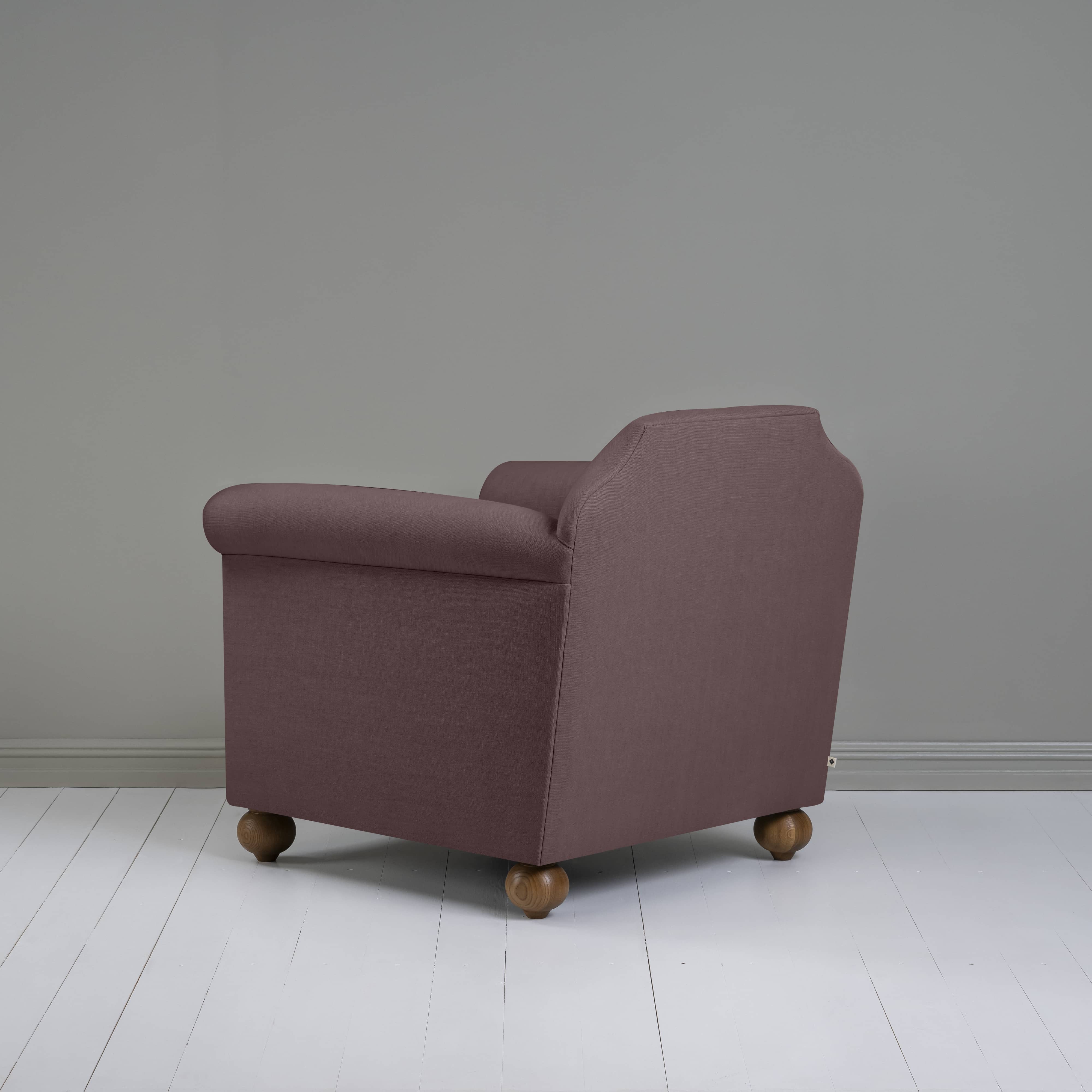  Dolittle Armchair in Laidback Linen Damson - Nicola Harding 