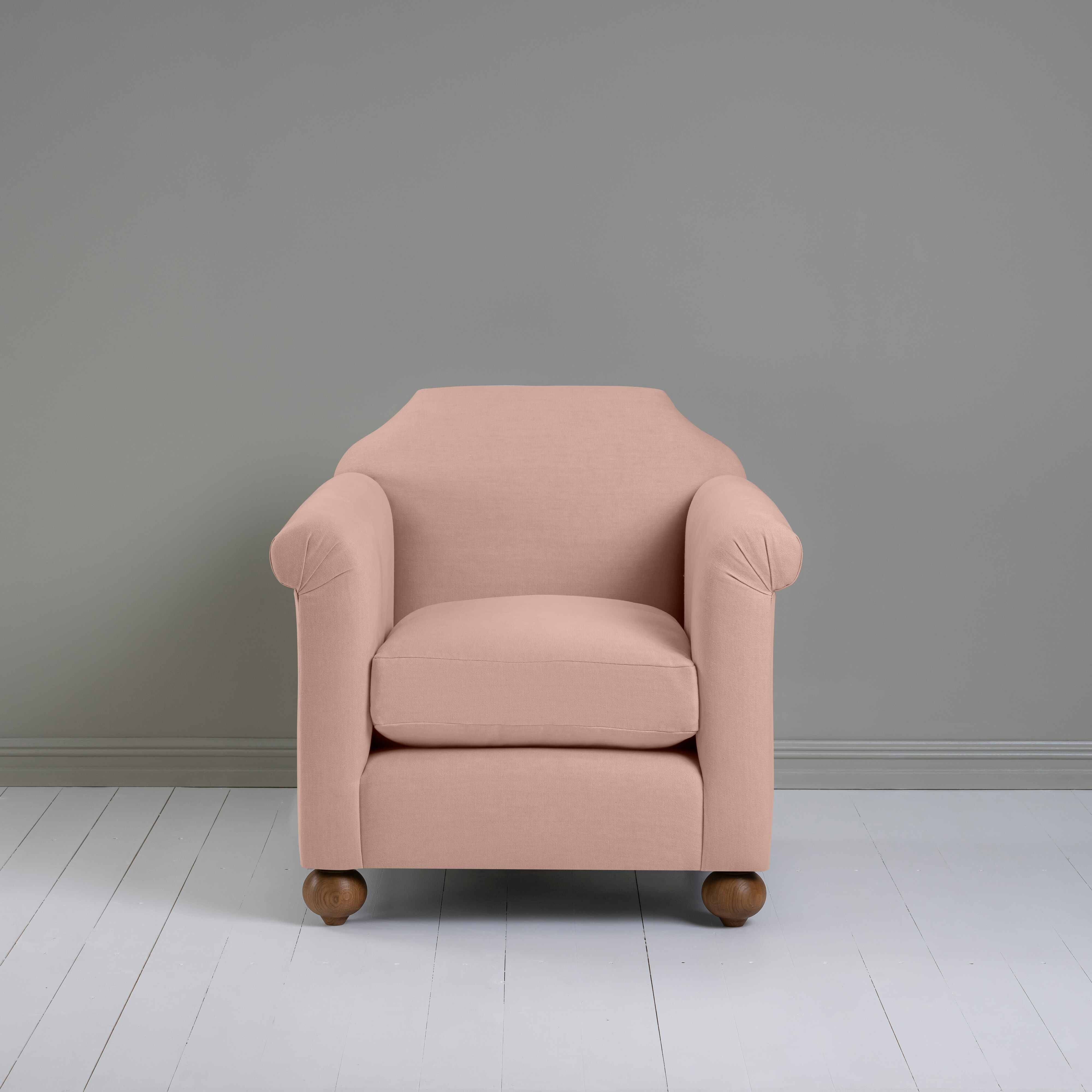  Dolittle Armchair in Laidback Linen Dusky Pink - Nicola Harding 