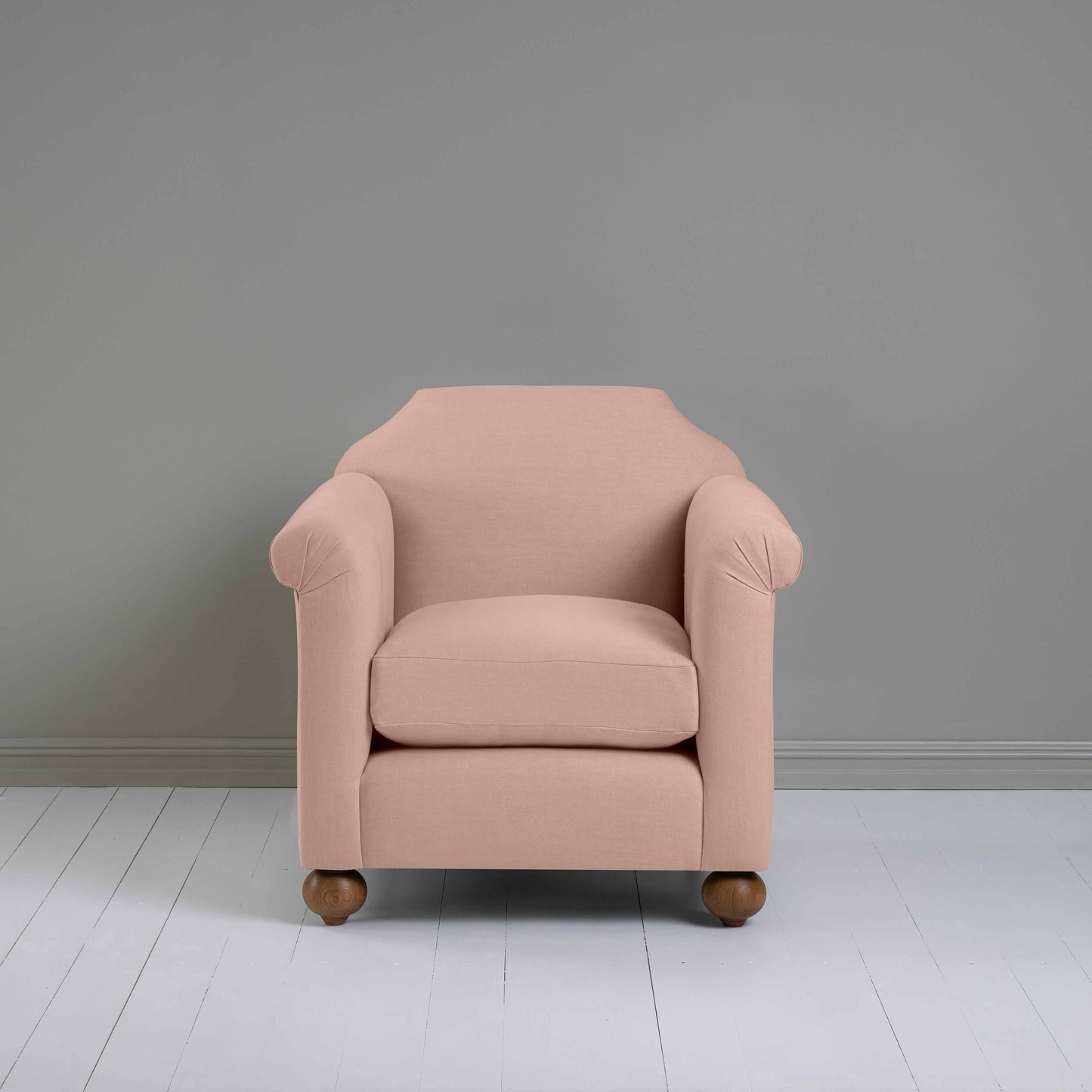 Dolittle Armchair in Laidback Linen Dusky Pink - Nicola Harding