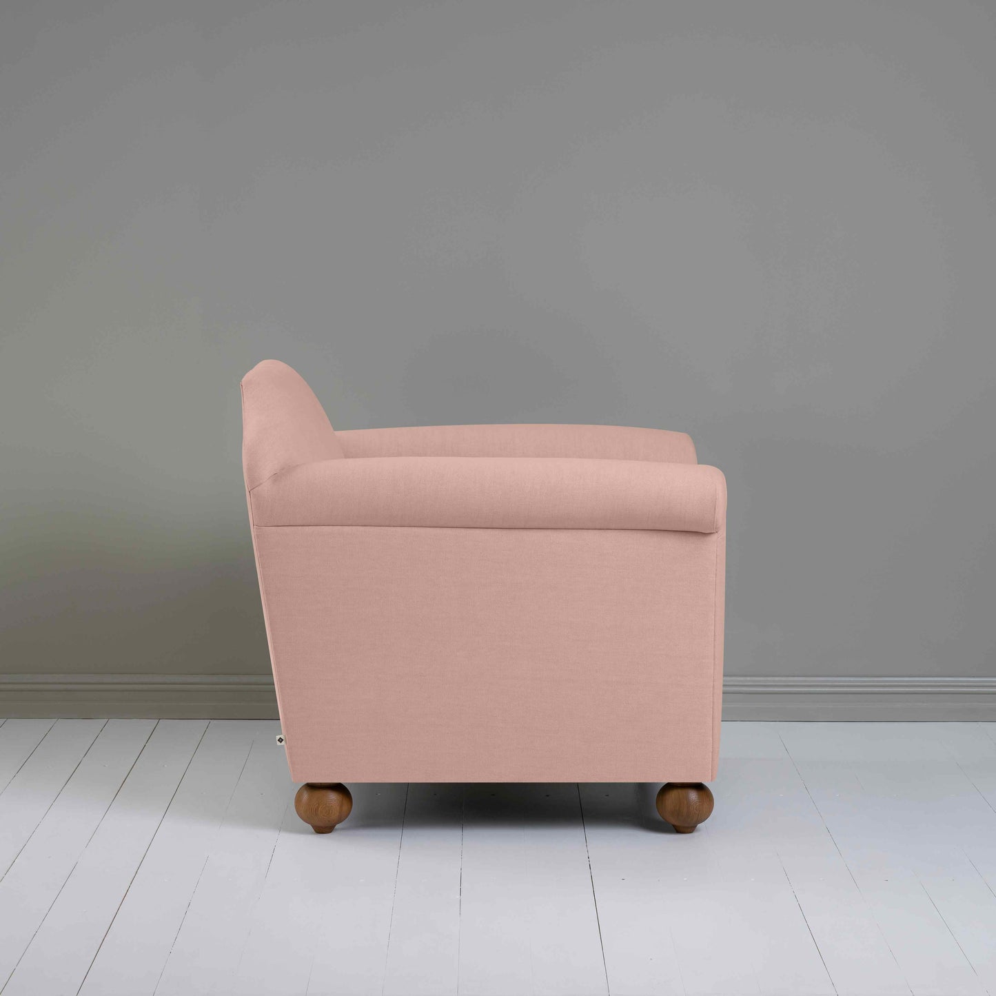 Dolittle Armchair in Laidback Linen Dusky Pink - Nicola Harding