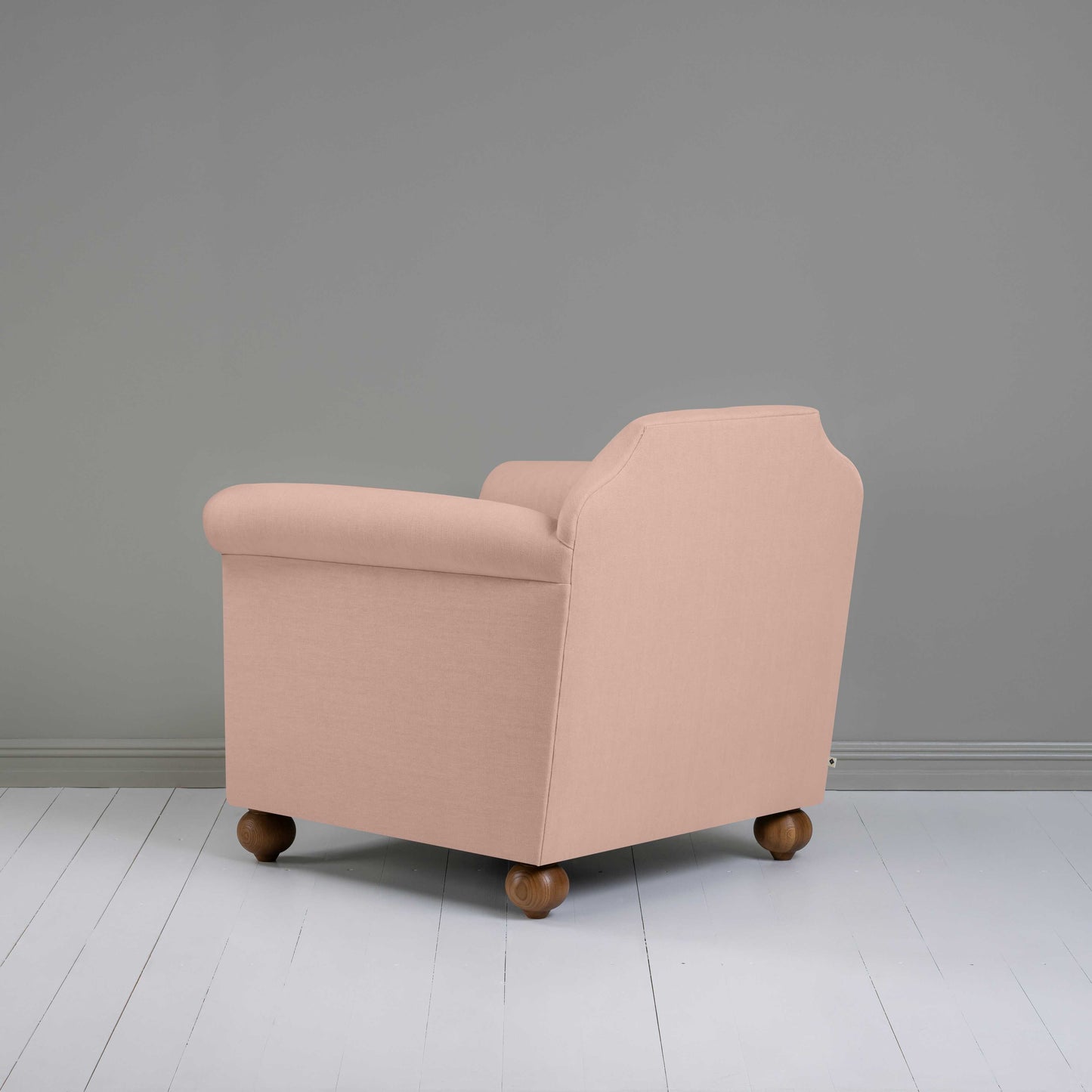 Dolittle Armchair in Laidback Linen Dusky Pink - Nicola Harding