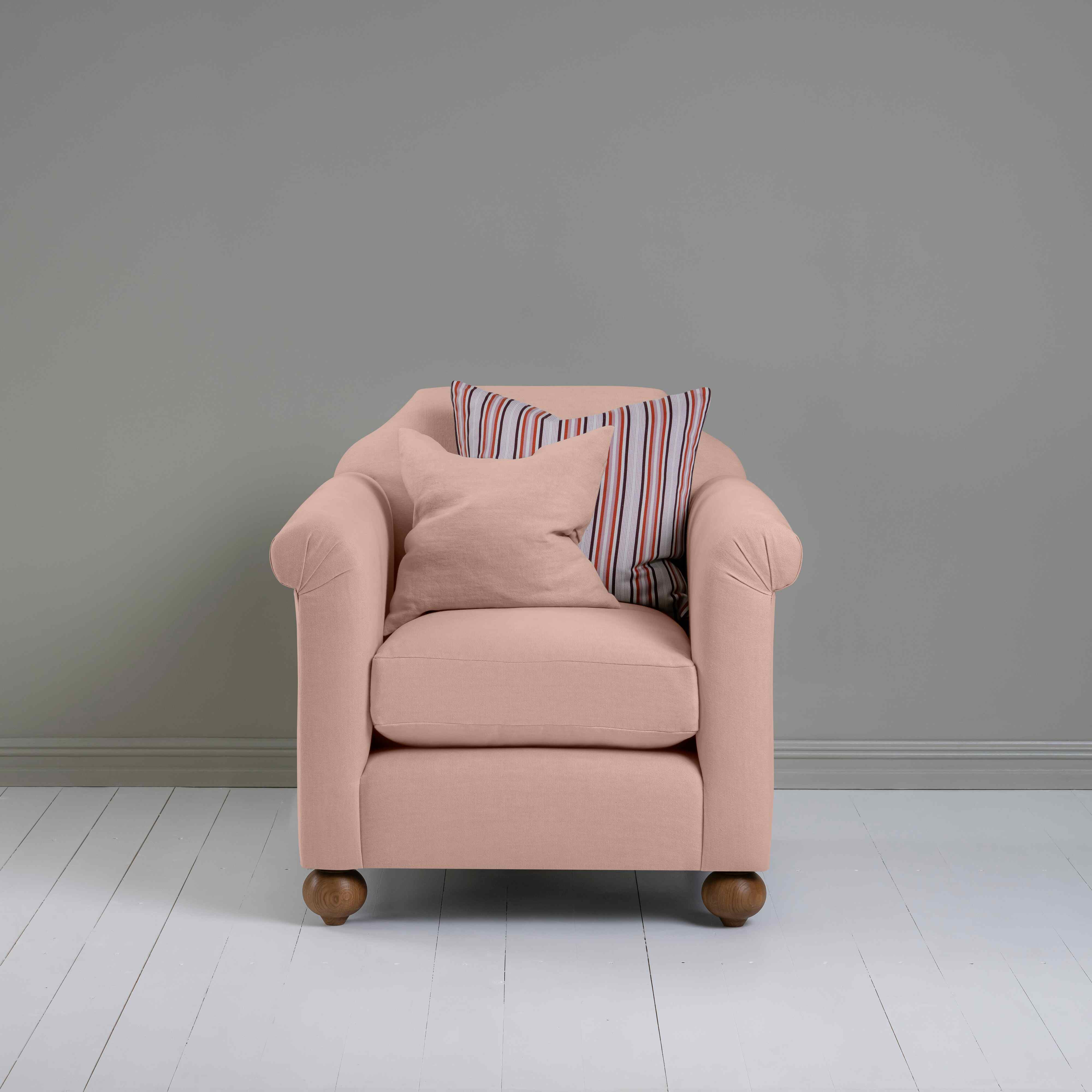  Dolittle Armchair in Laidback Linen Dusky Pink - Nicola Harding 