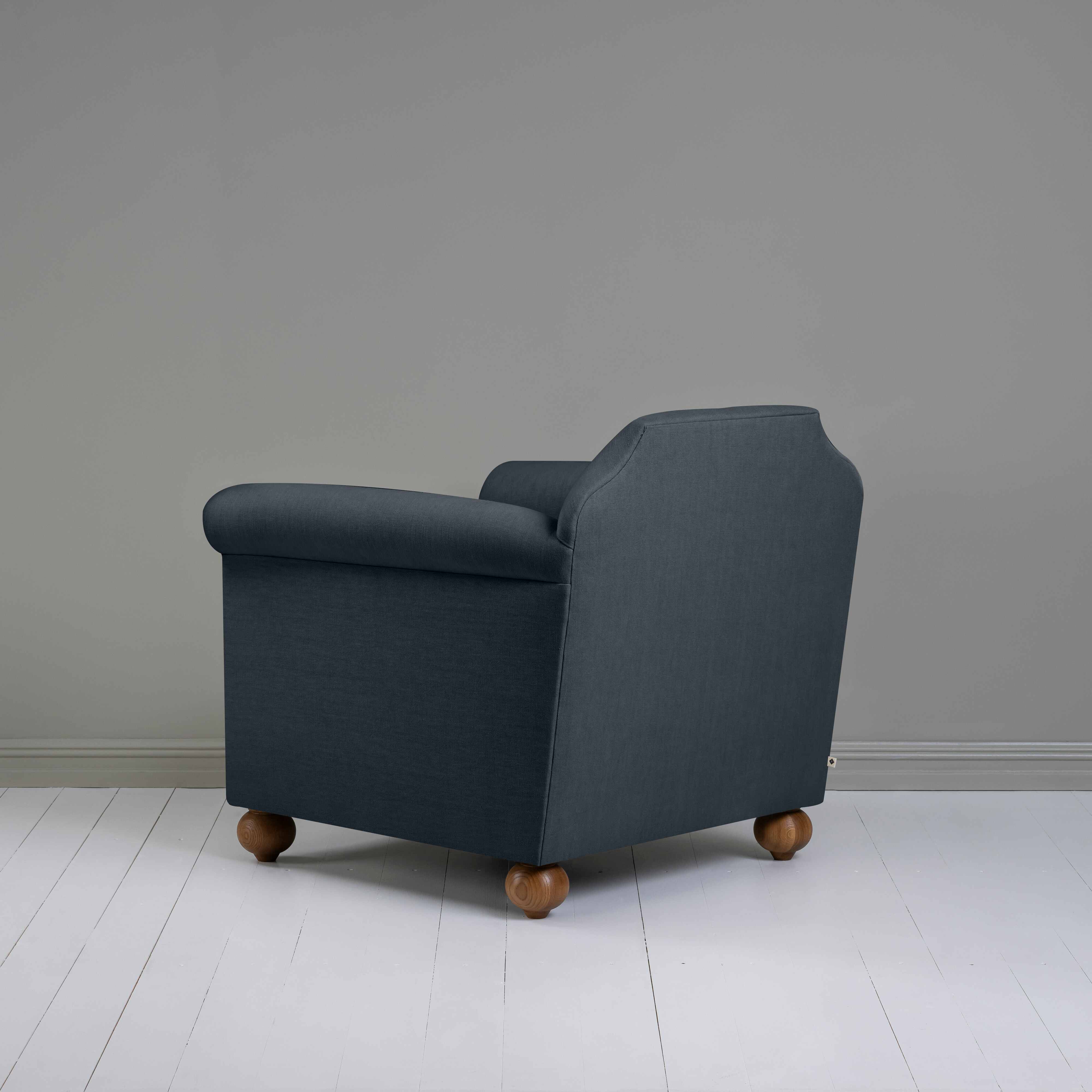  Dolittle Armchair in Laidback Linen Midnight - Nicola Harding 