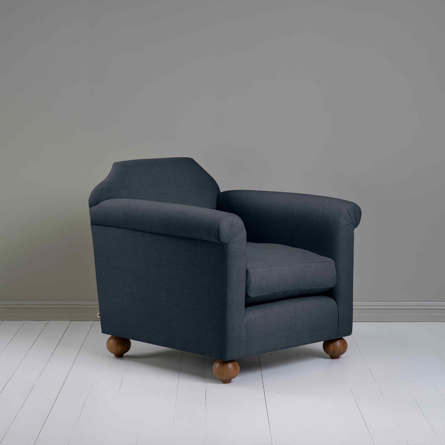 Dolittle Armchair in Laidback Linen Midnight - Nicola Harding