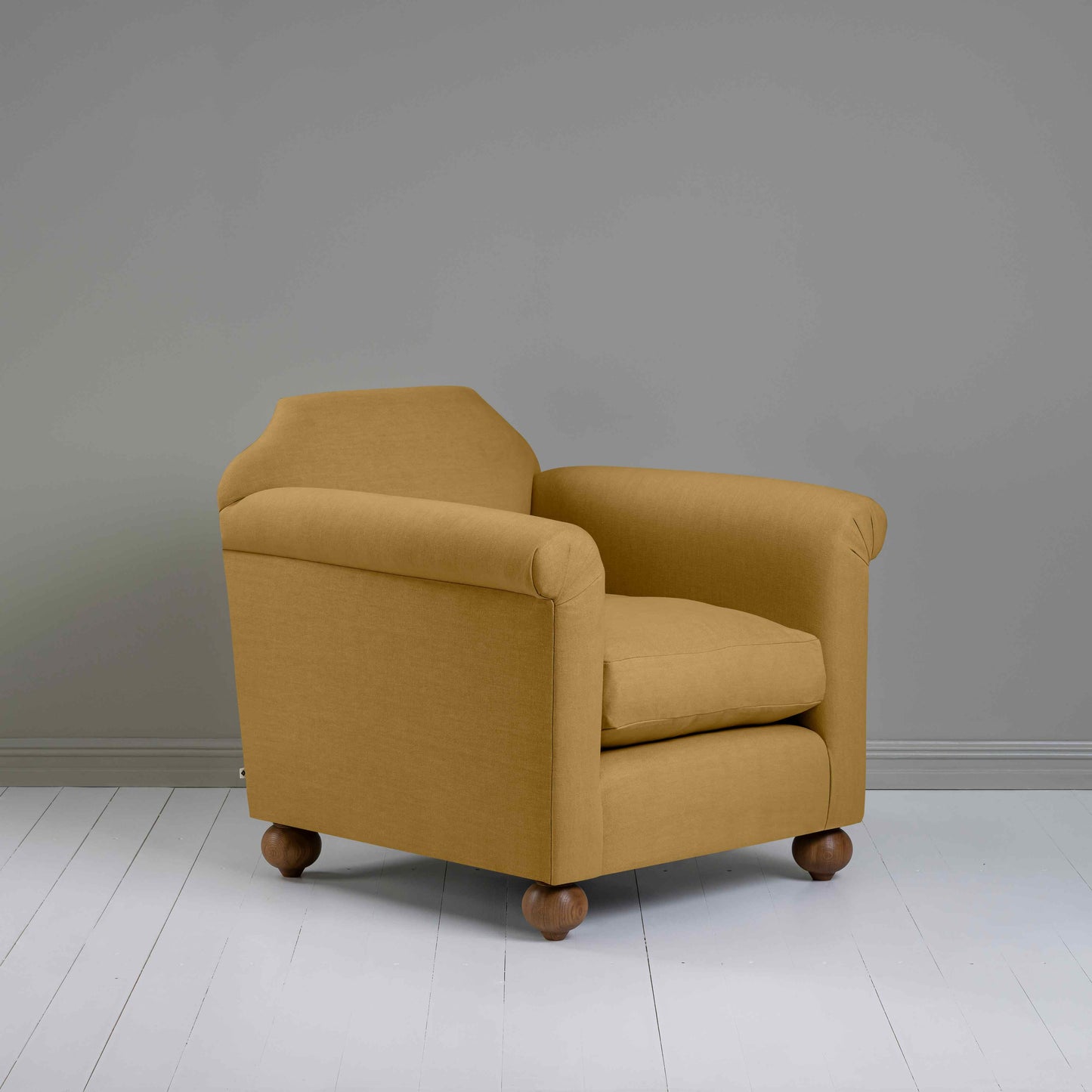 Dolittle Armchair in Laidback Linen Ochre - Nicola Harding