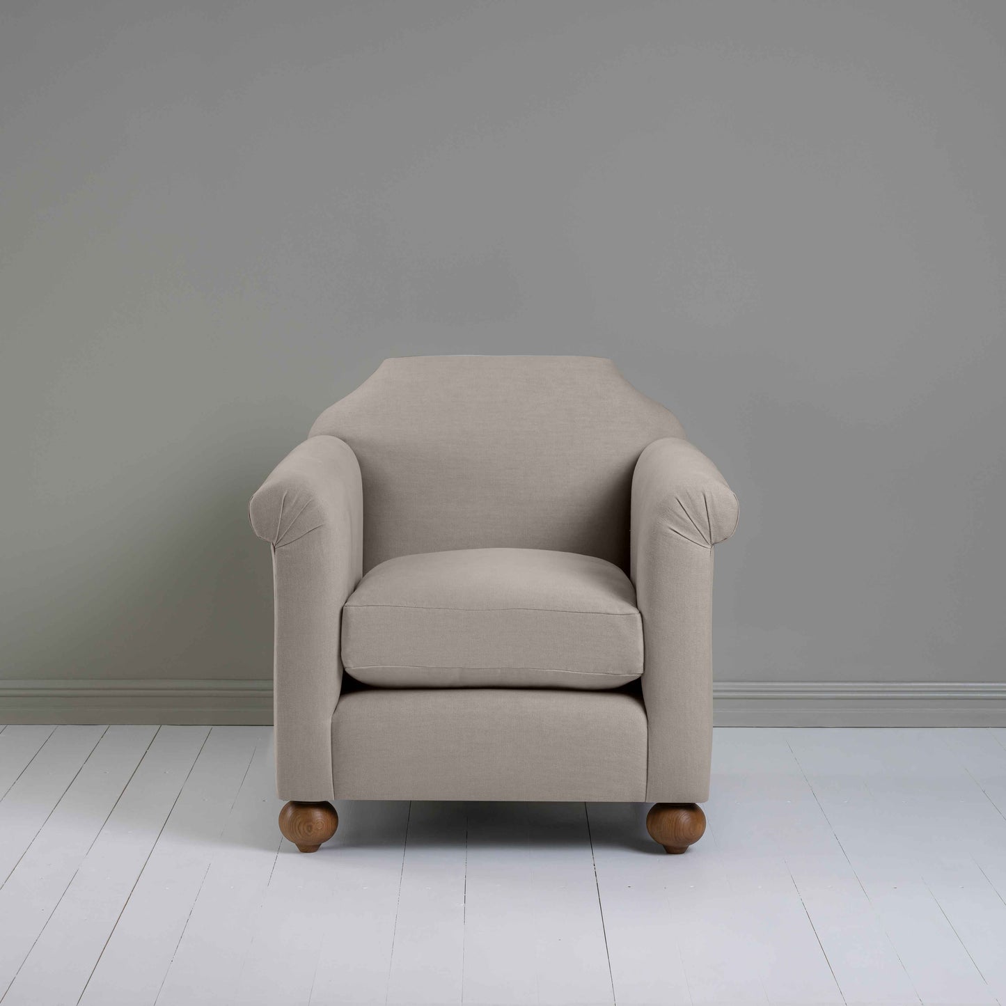 Dolittle Armchair in Laidback Linen Pearl Grey - Nicola Harding