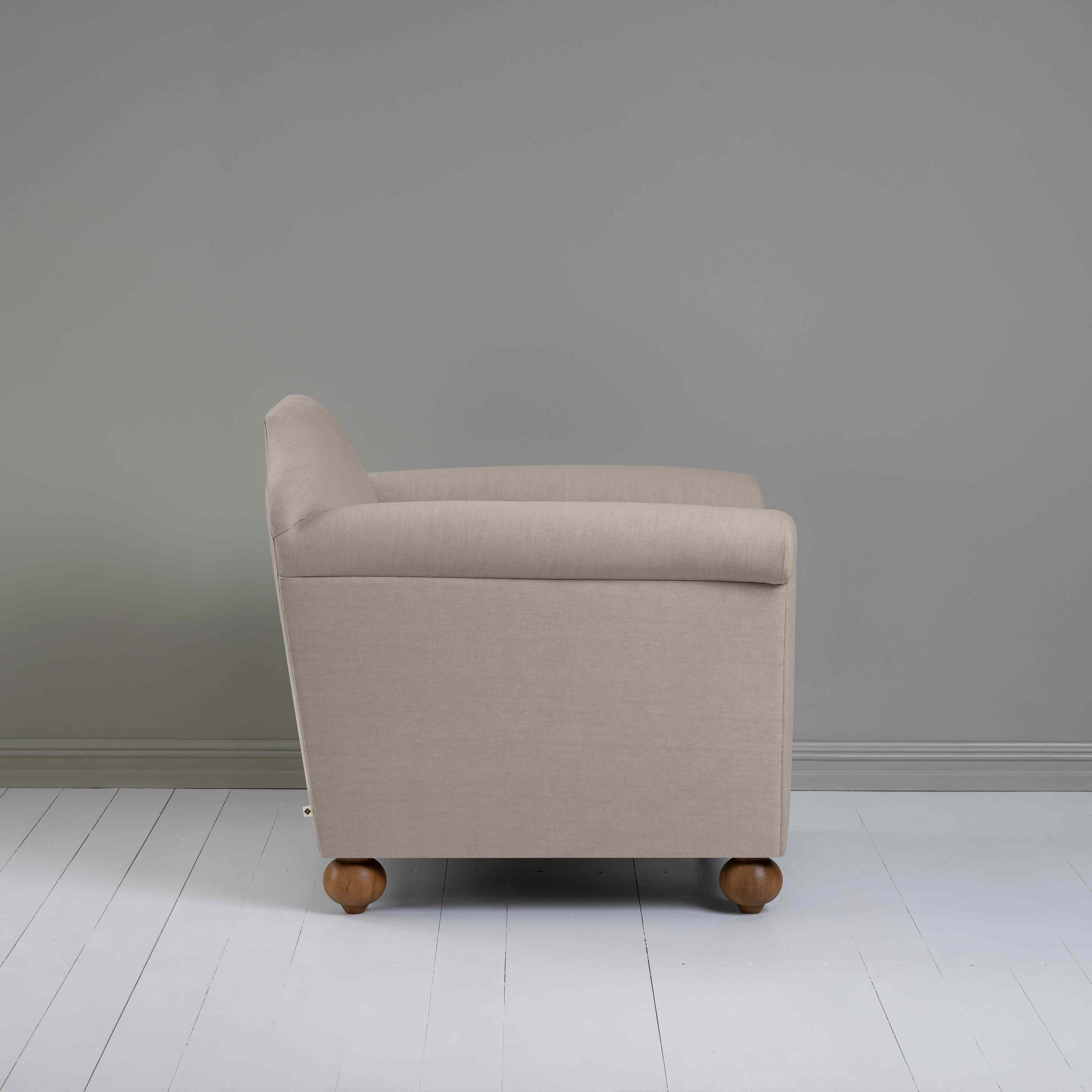  Dolittle Armchair in Laidback Linen Pearl Grey - Nicola Harding 