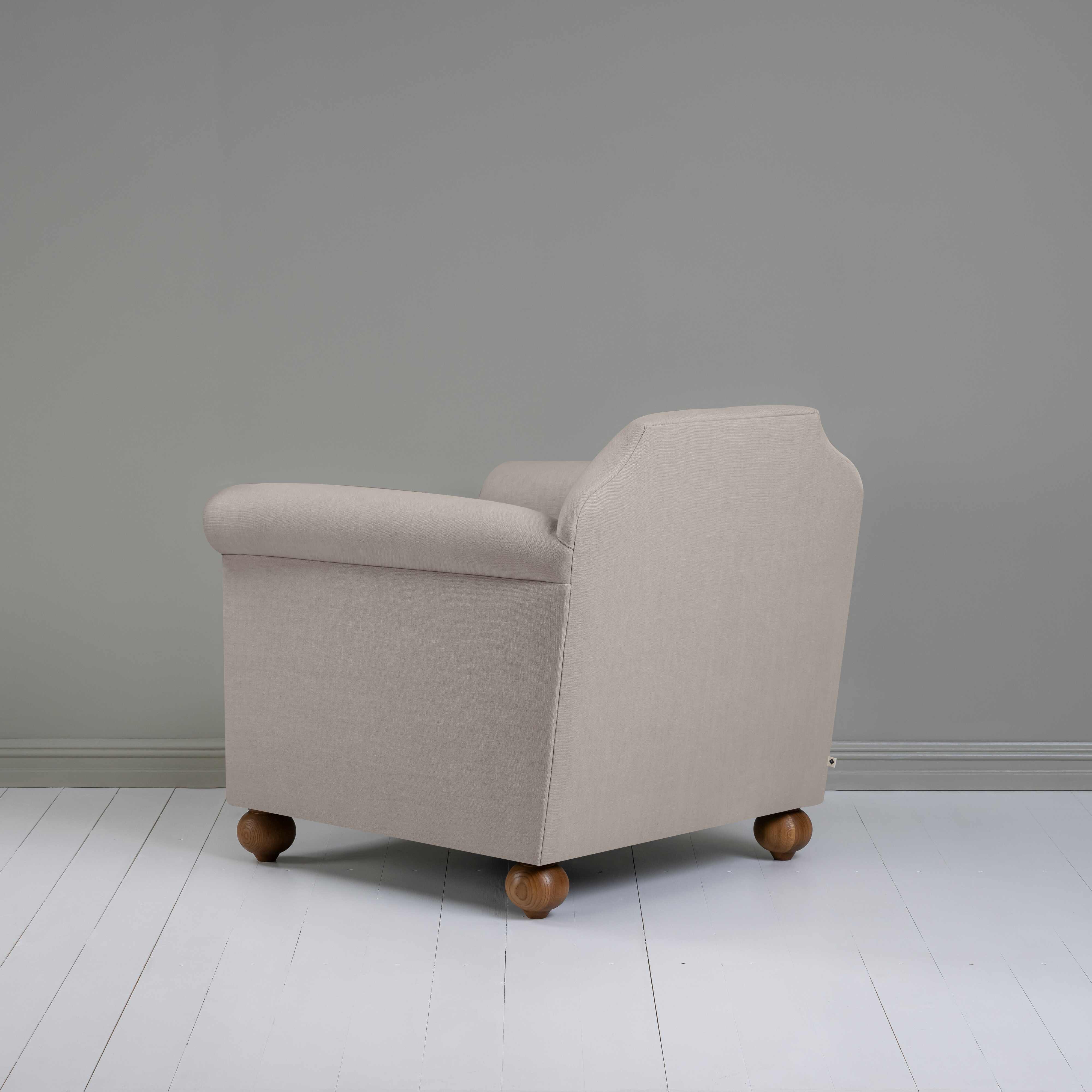  Dolittle Armchair in Laidback Linen Pearl Grey - Nicola Harding 