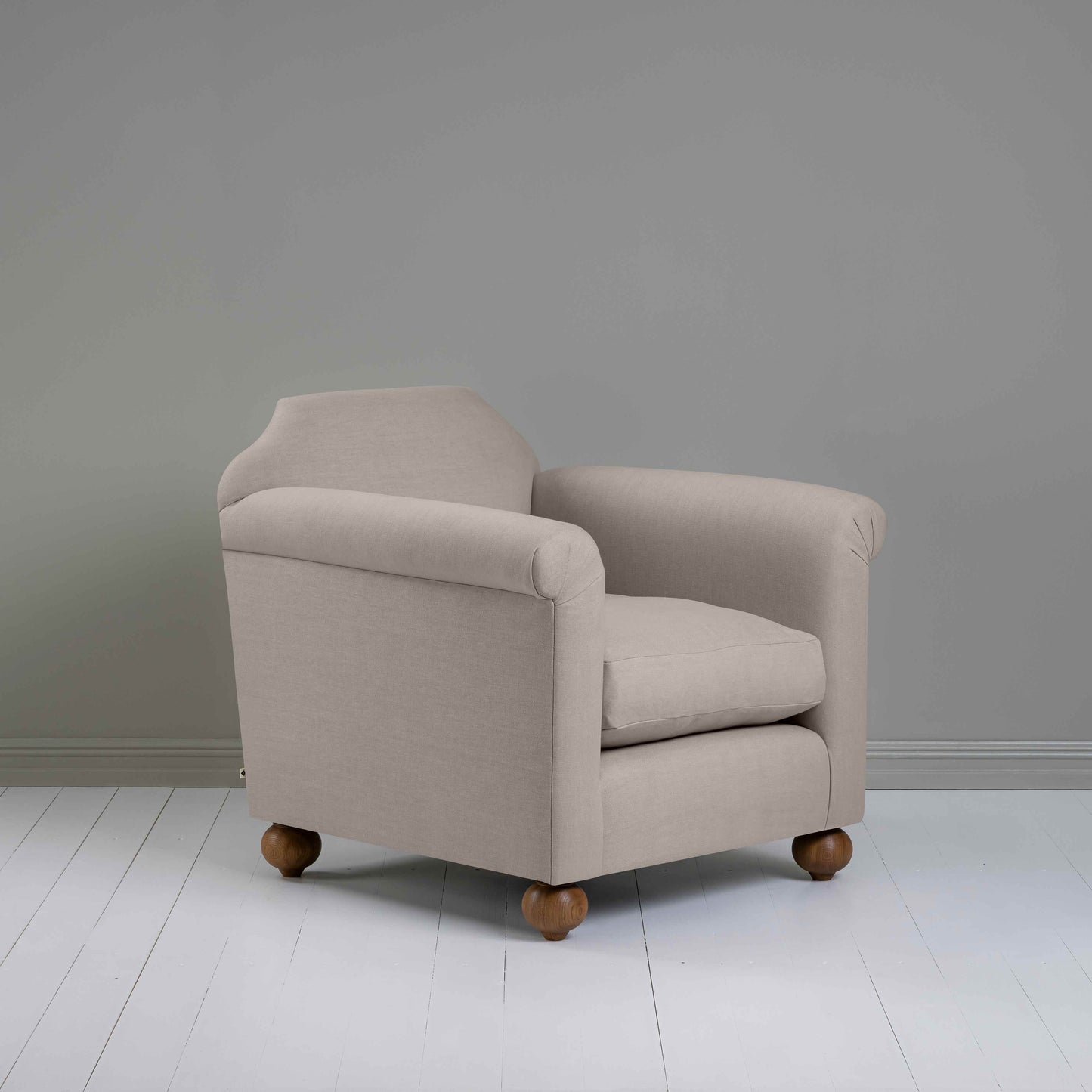 Dolittle Armchair in Laidback Linen Pearl Grey - Nicola Harding