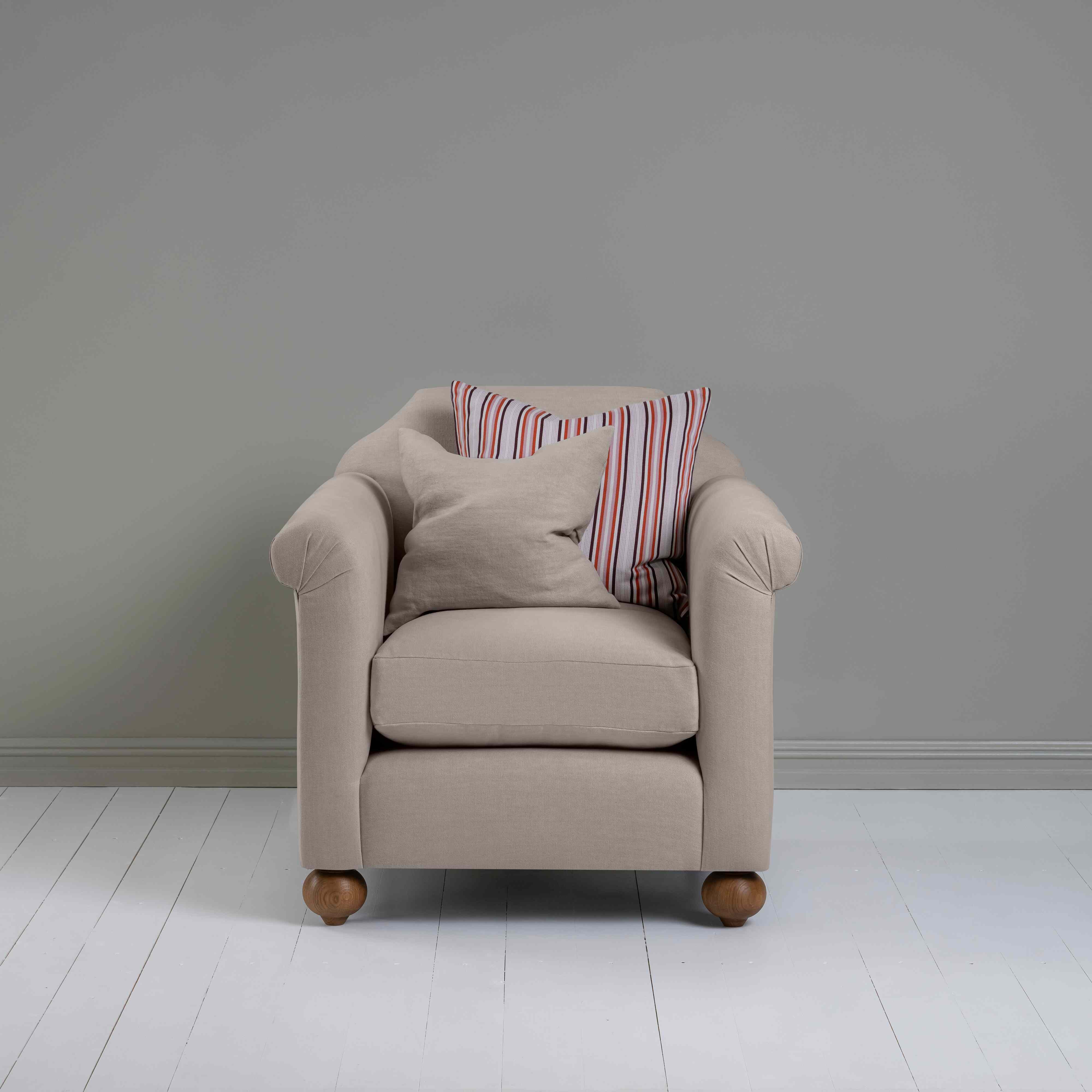  Dolittle Armchair in Laidback Linen Pearl Grey - Nicola Harding 