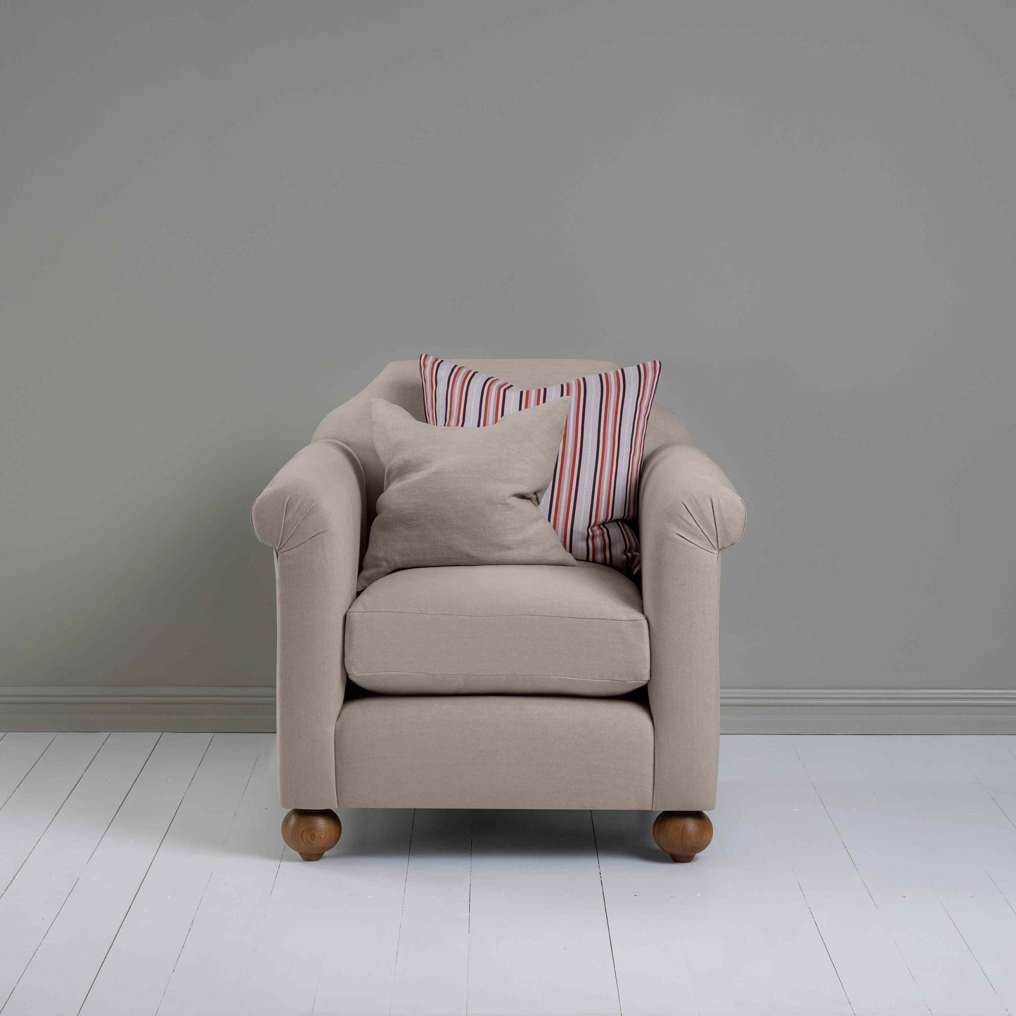 Dolittle Armchair in Laidback Linen Pearl Grey - Nicola Harding