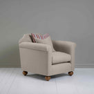  Dolittle Armchair in Laidback Linen Pearl Grey, With 1 Matching and 1 Square Cushion - Nicola Harding 