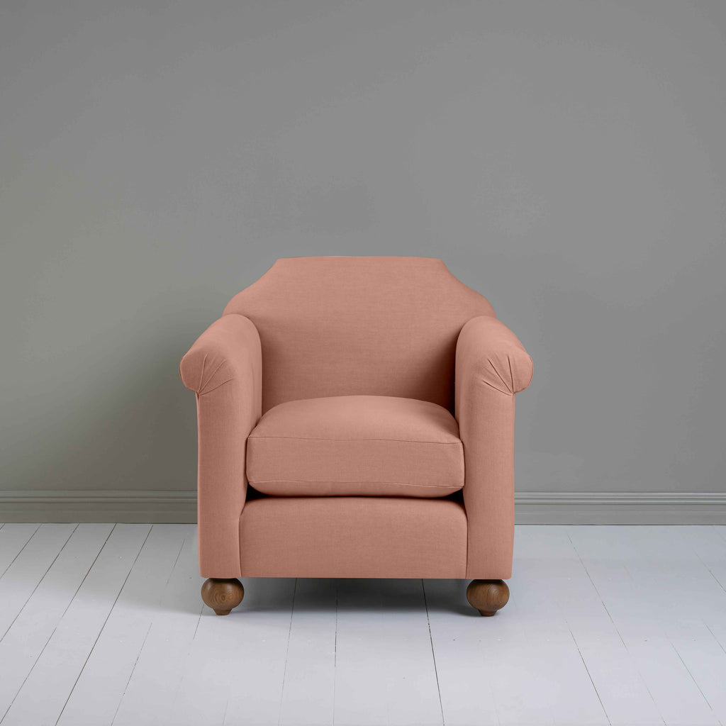  Dolittle Armchair in Laidback Linen Roseberry, Front View - Nicola Harding 