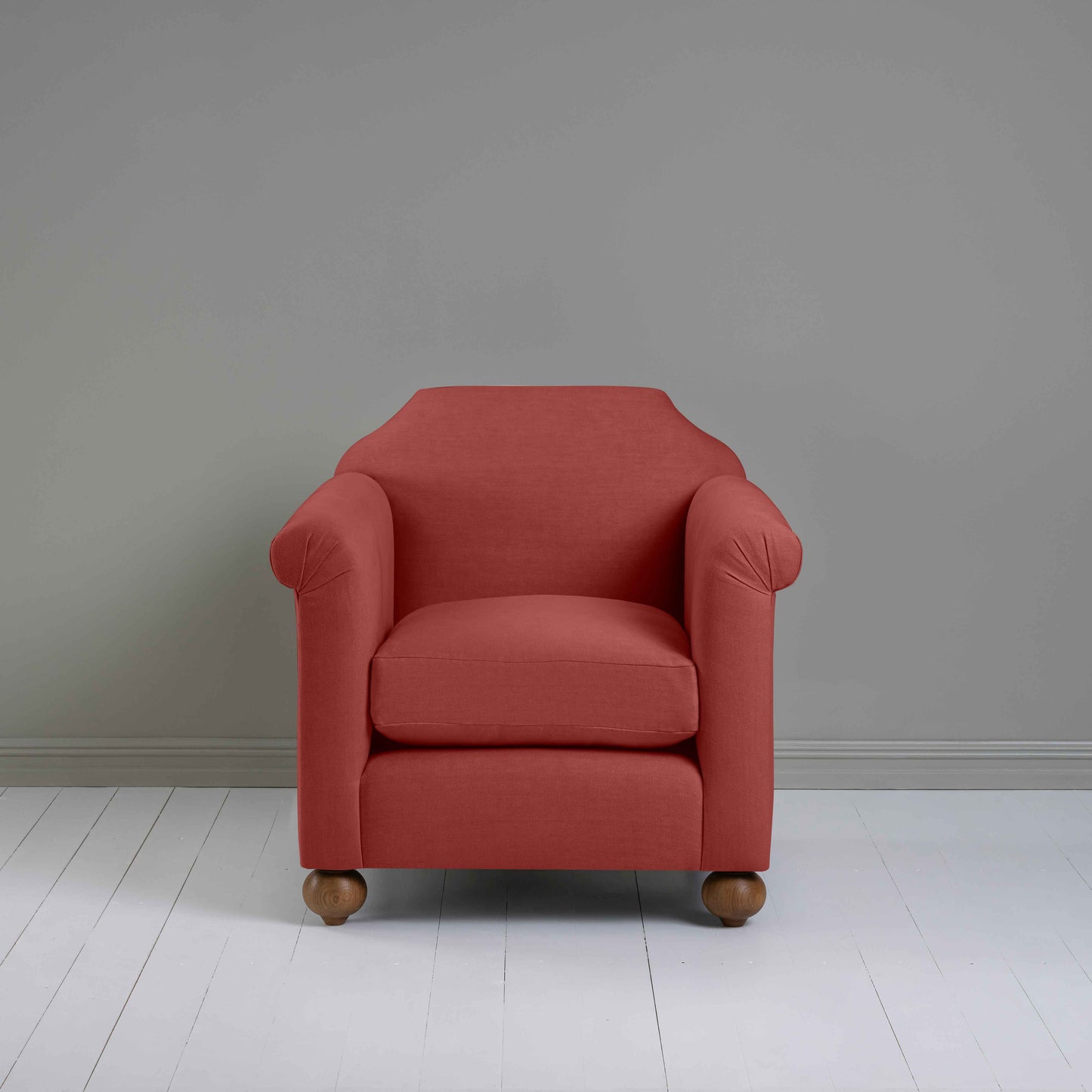 Dolittle Armchair in Laidback Linen Rouge - Nicola Harding