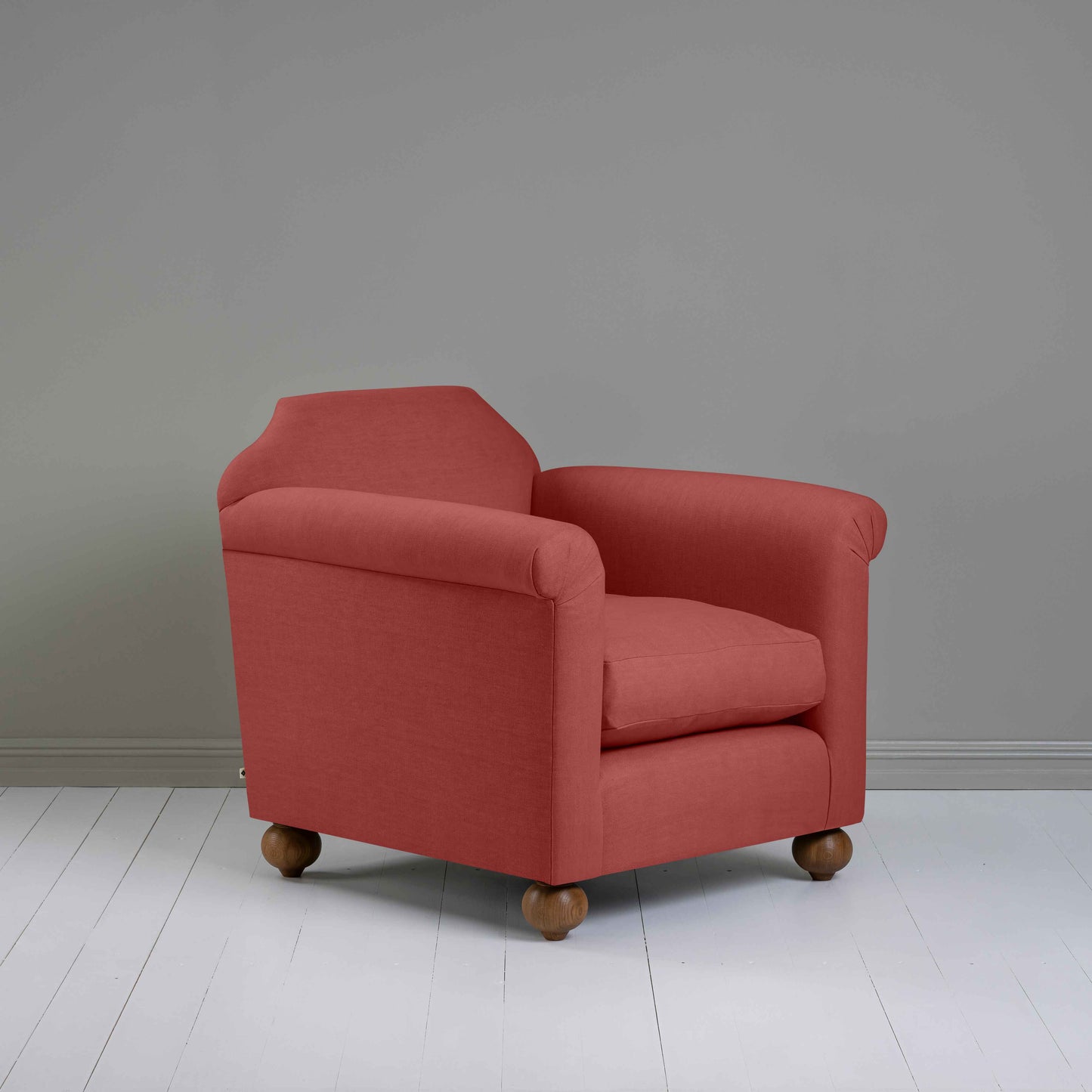 Dolittle Armchair in Laidback Linen Rouge - Nicola Harding