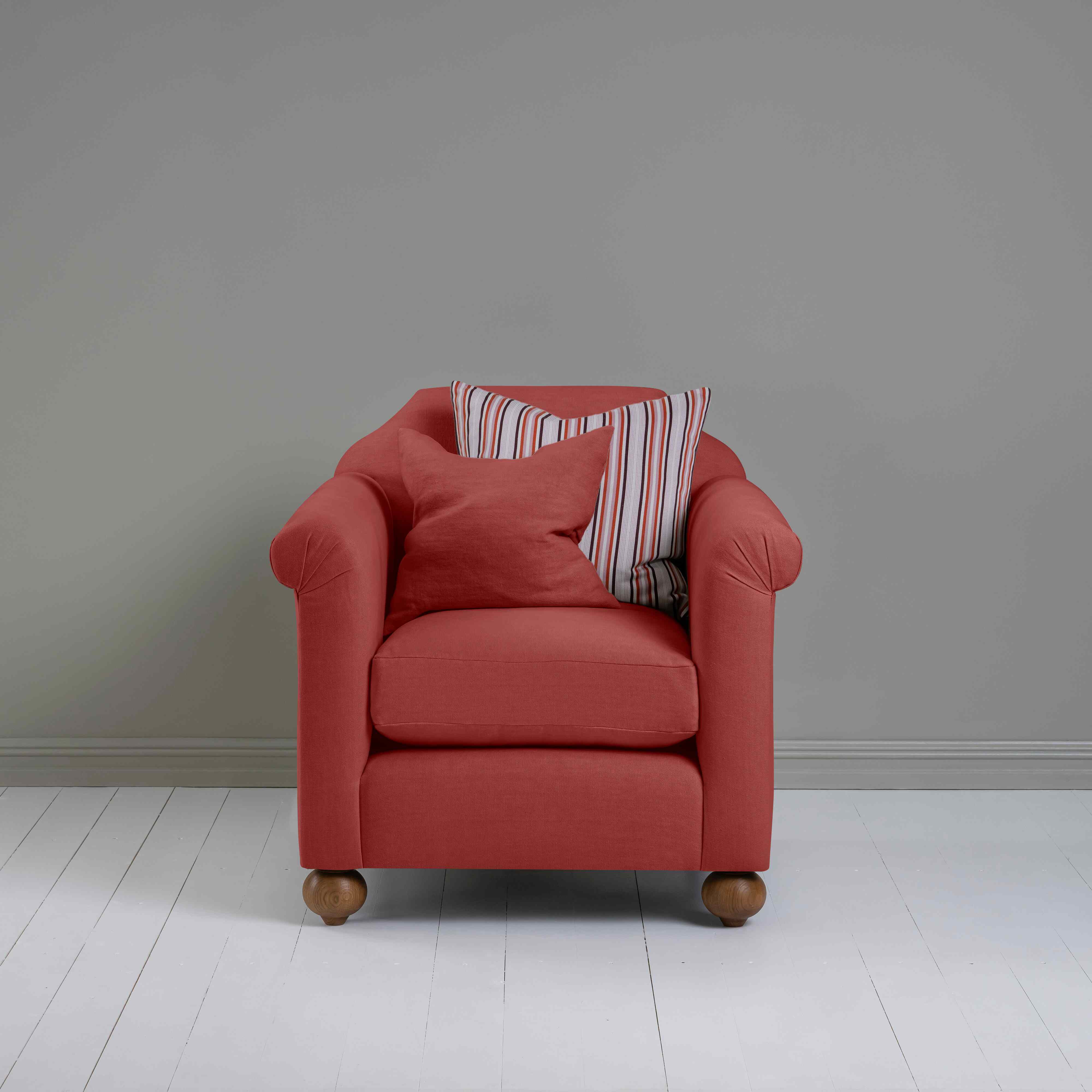  Dolittle Armchair in Laidback Linen Rouge - Nicola Harding 