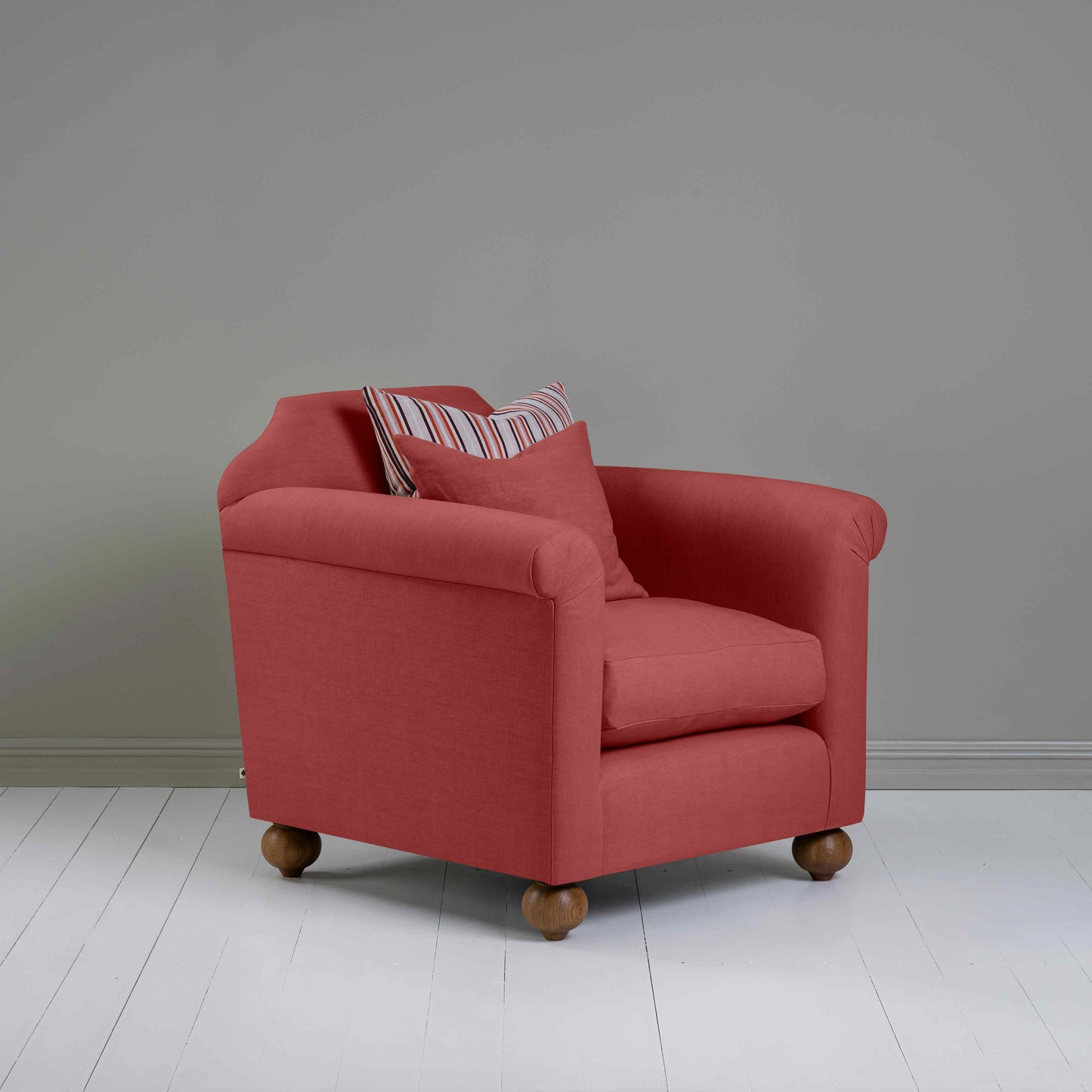 Dolittle Armchair in Laidback Linen Rouge - Nicola Harding