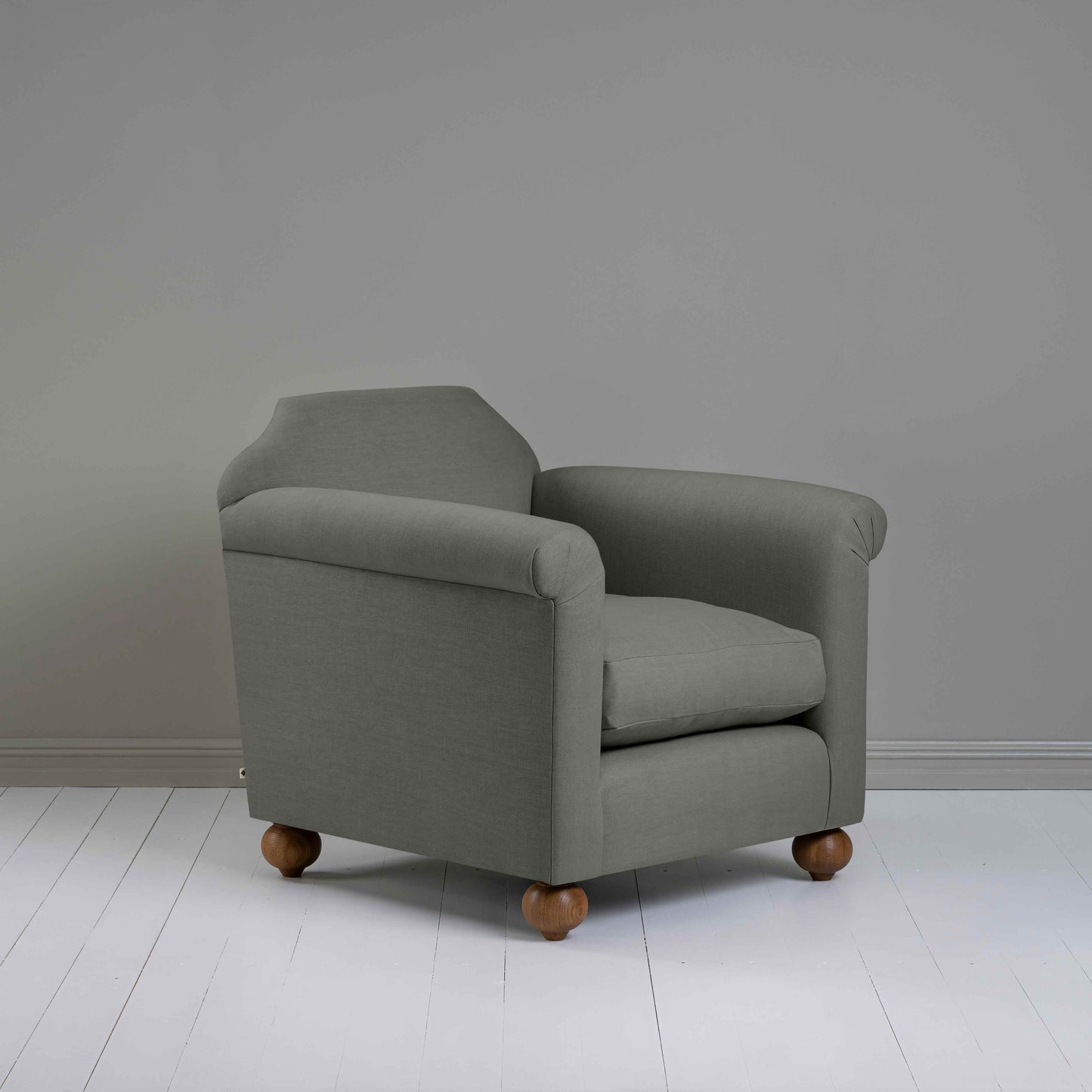 Dolittle Armchair in Laidback Linen Shadow - Nicola Harding