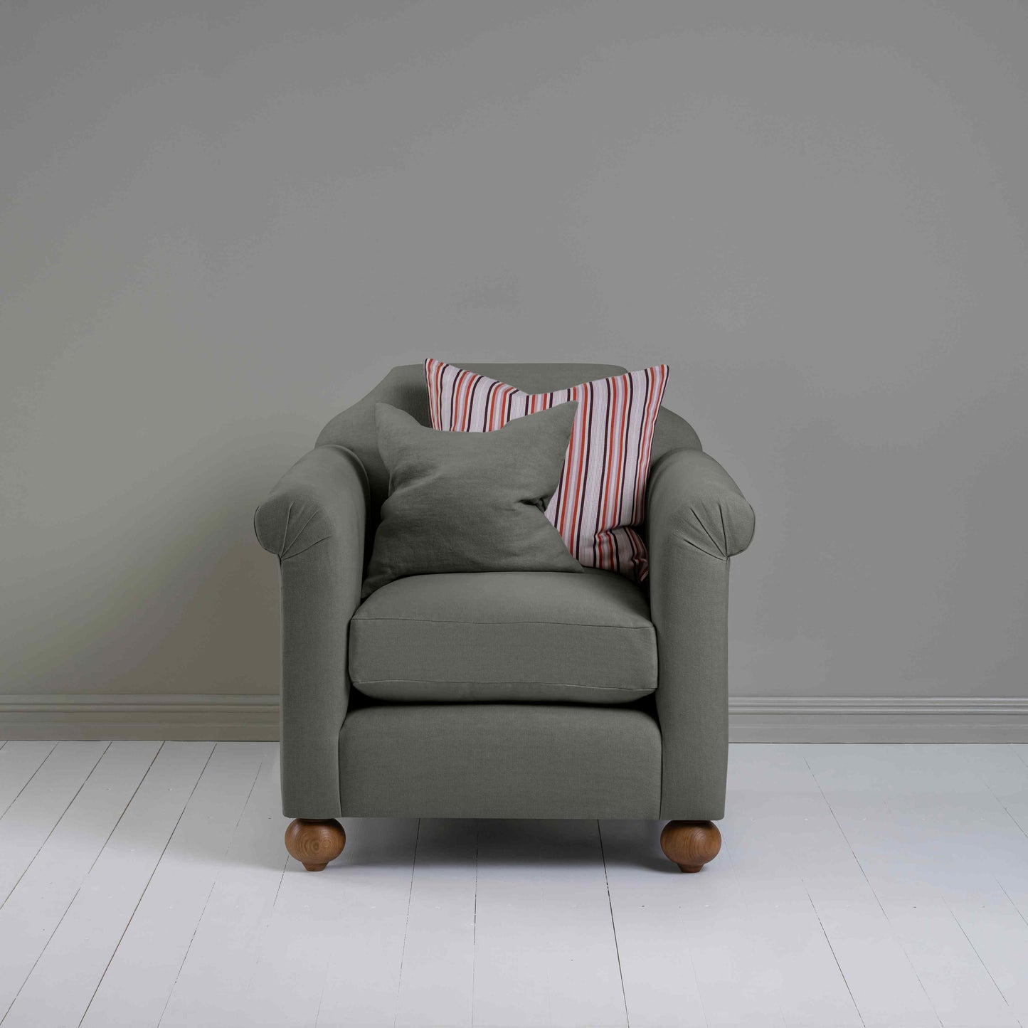 Dolittle Armchair in Laidback Linen Shadow - Nicola Harding