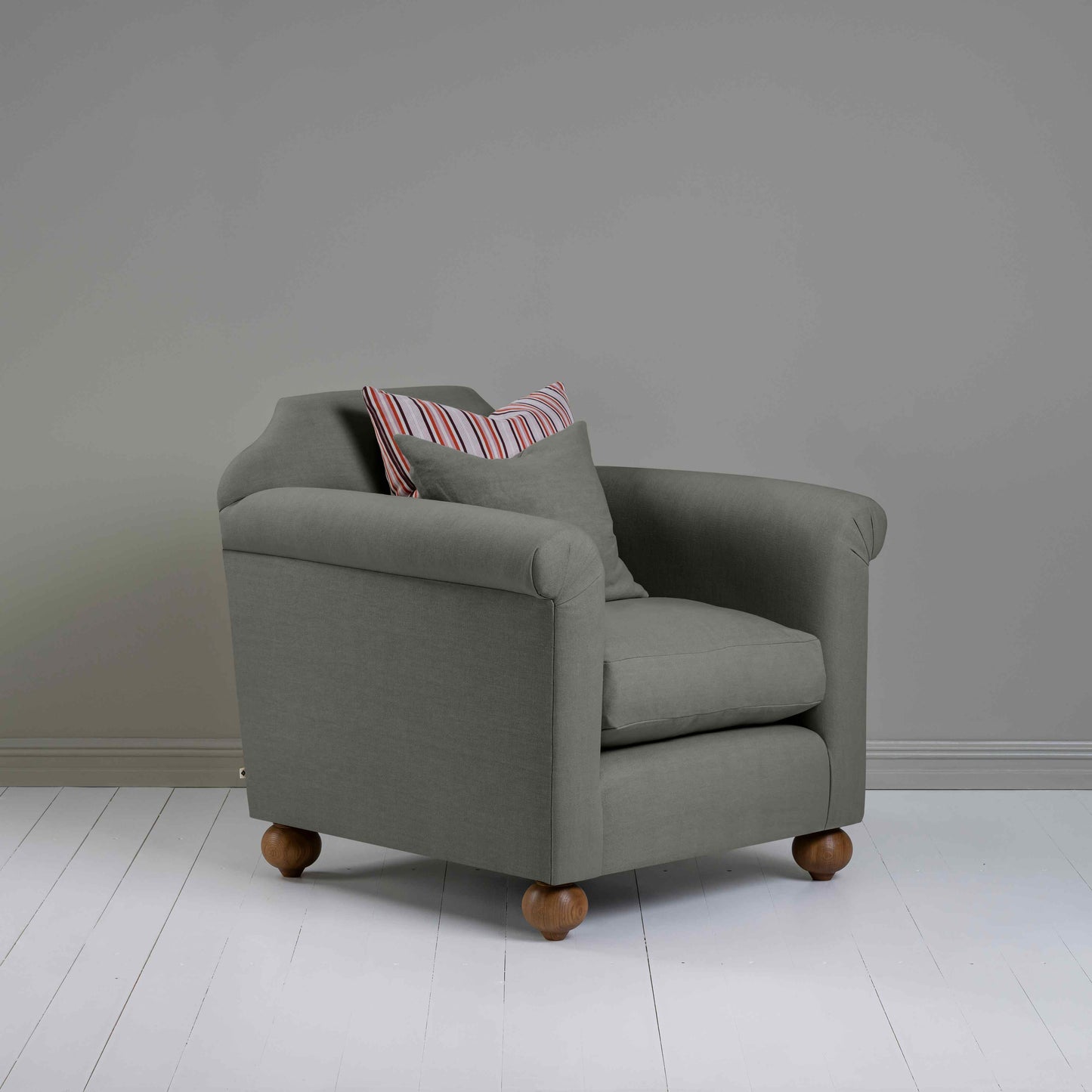 Dolittle Armchair in Laidback Linen Shadow - Nicola Harding