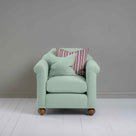  Dolittle Armchair in Laidback Linen Sky Front View With 2 Square Cushion - Nicola Harding 