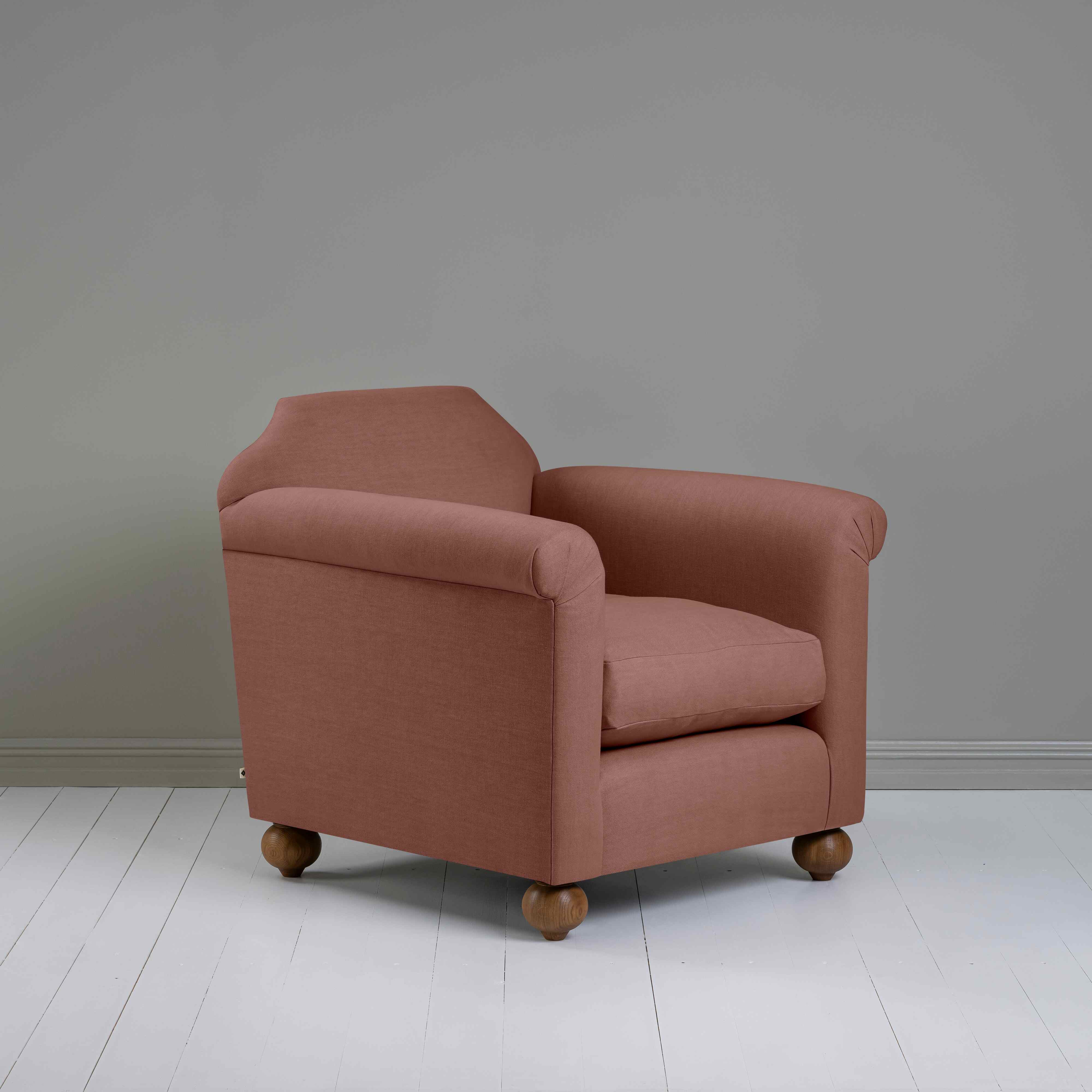  Dolittle Armchair in Laidback Linen Sweet Briar - Nicola Harding 