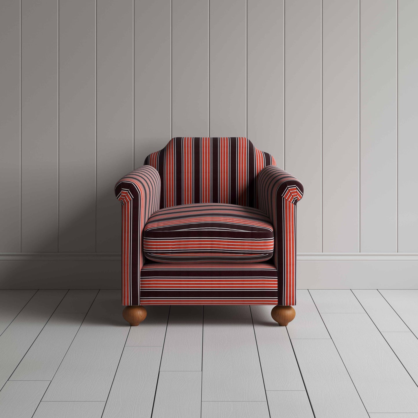 Dolittle Armchair in Regatta Cotton, Flame - Nicola Harding