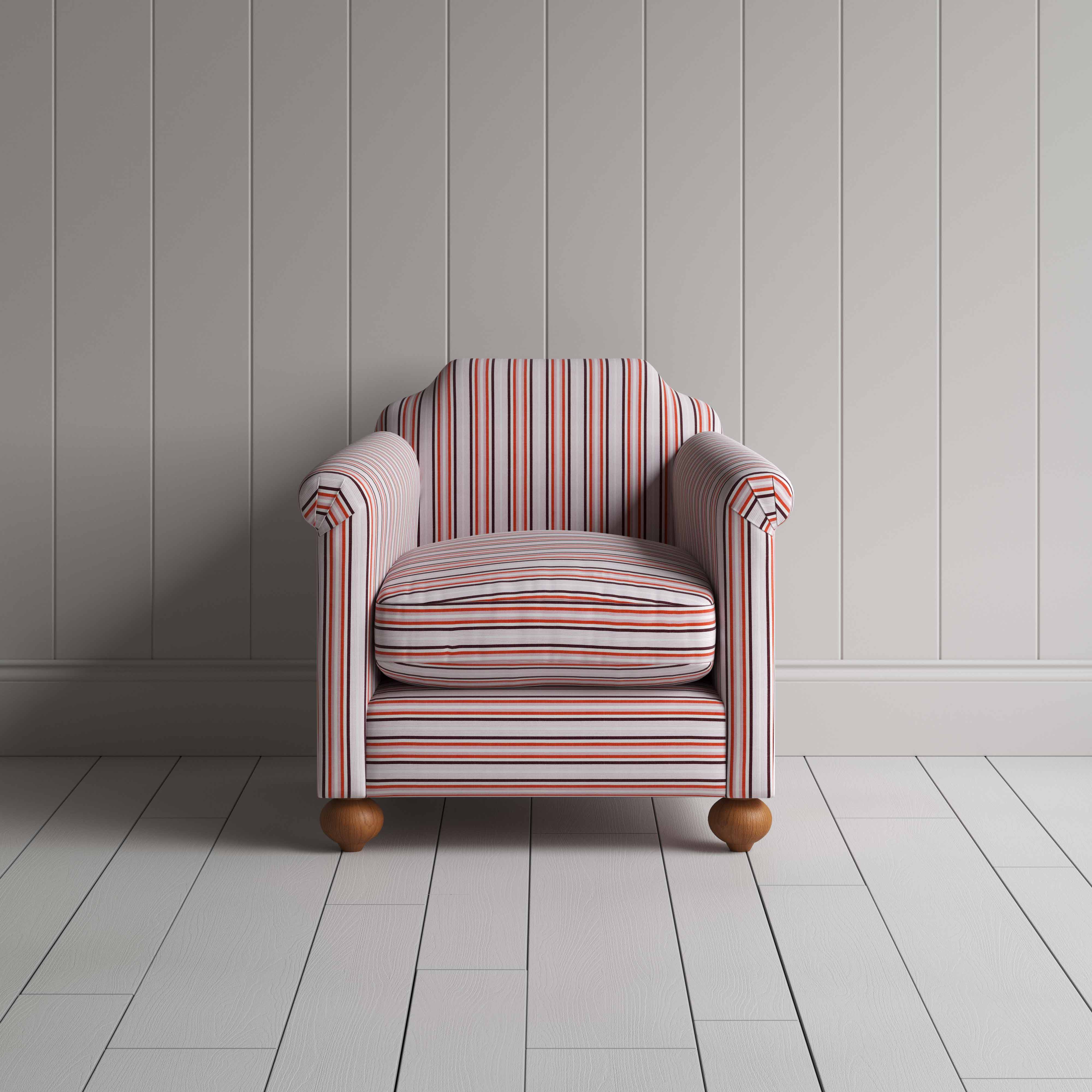  Dolittle Armchair in Slow Lane Cotton Linen, Berry - Nicola Harding 