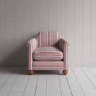  Dolittle Armchair in Slow Lane Cotton Linen, Berry, Front View - Nicola Harding 
