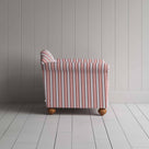  Dolittle Armchair in Slow Lane Cotton Linen, Berry, Side View - Nicola Harding 