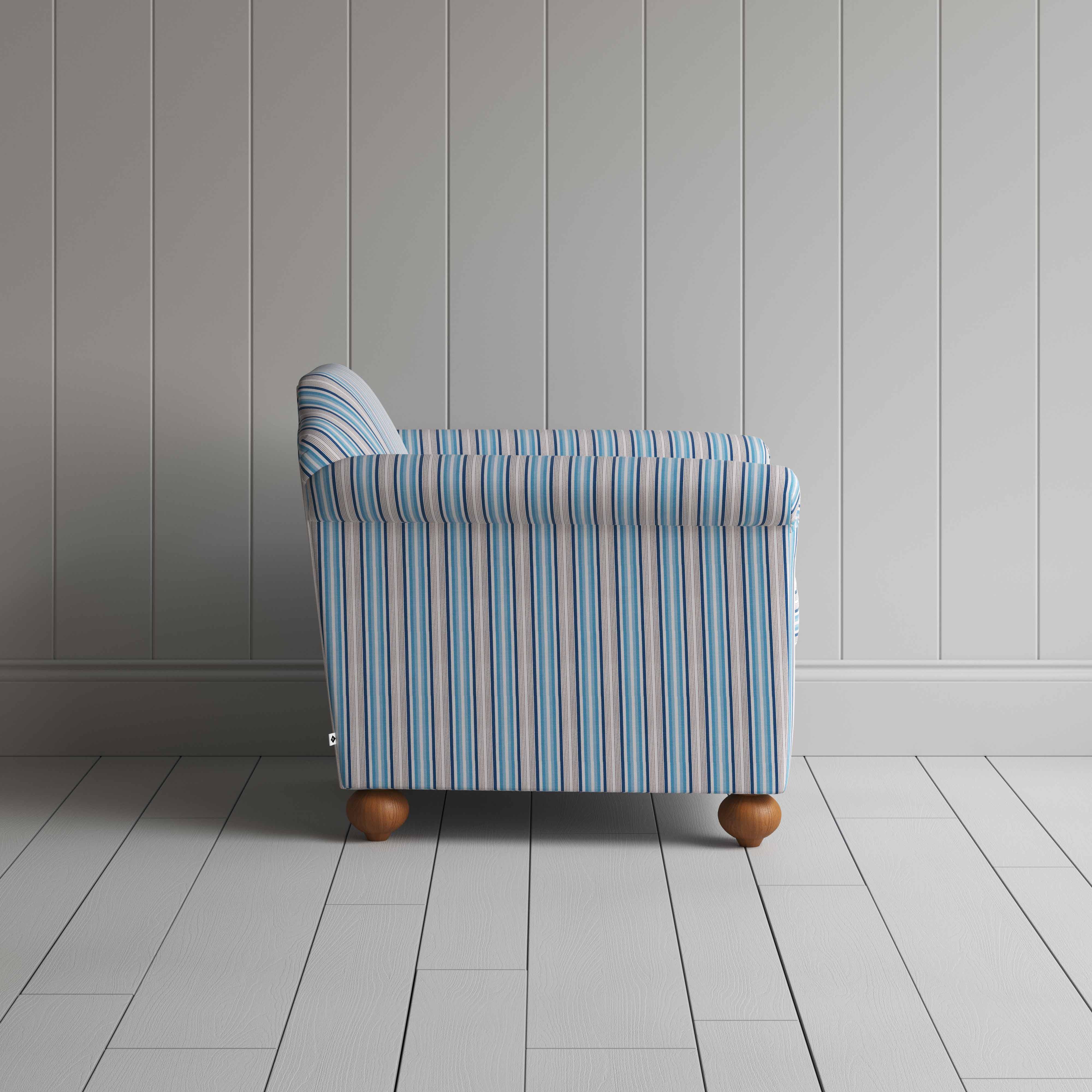  Dolittle Armchair in Slow Lane Cotton Linen, Blue - Nicola Harding 