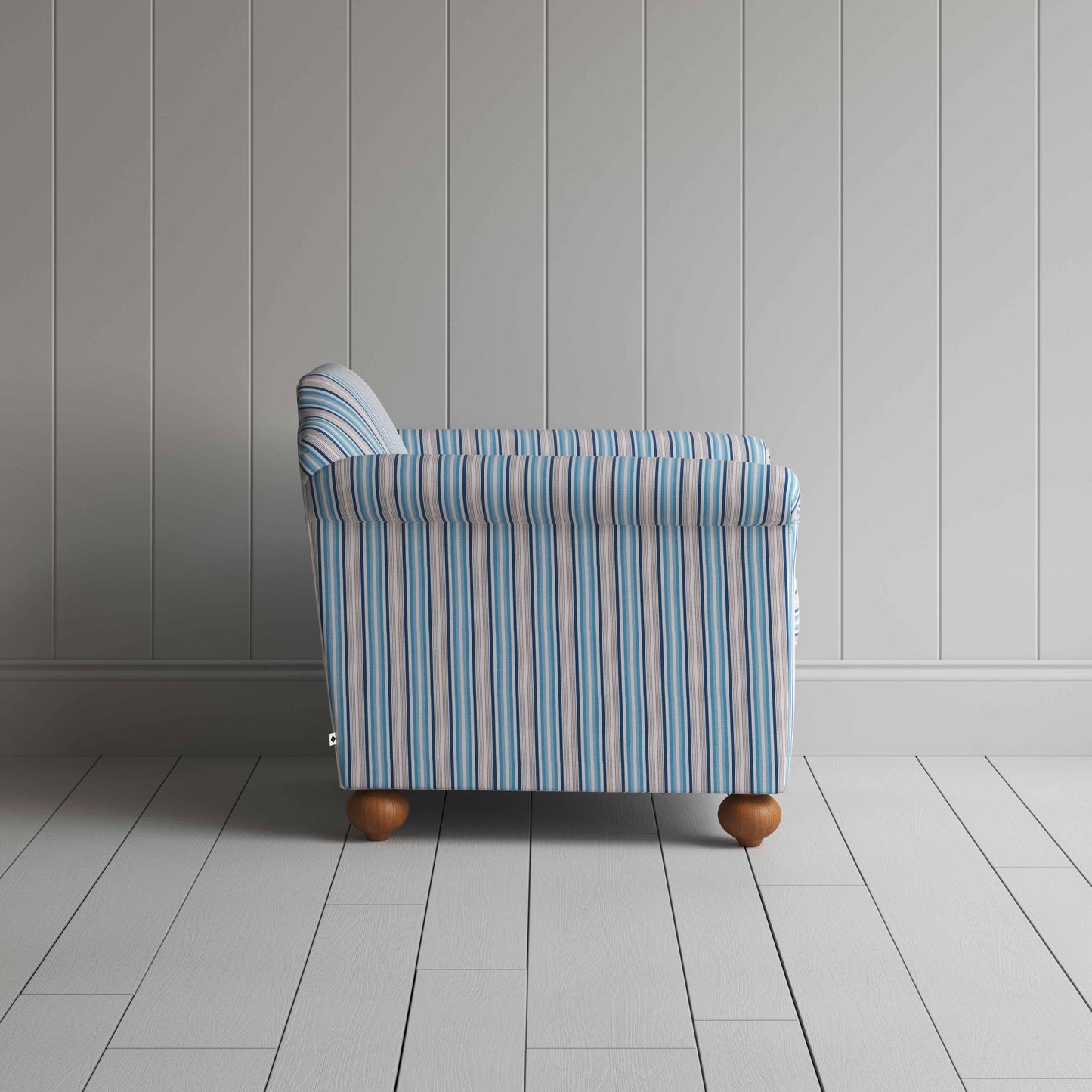 Dolittle Armchair in Slow Lane Cotton Linen, Blue - Nicola Harding