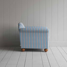  Dolittle Armchair in Slow Lane Cotton Linen, Blue, Side View - Nicola Harding 
