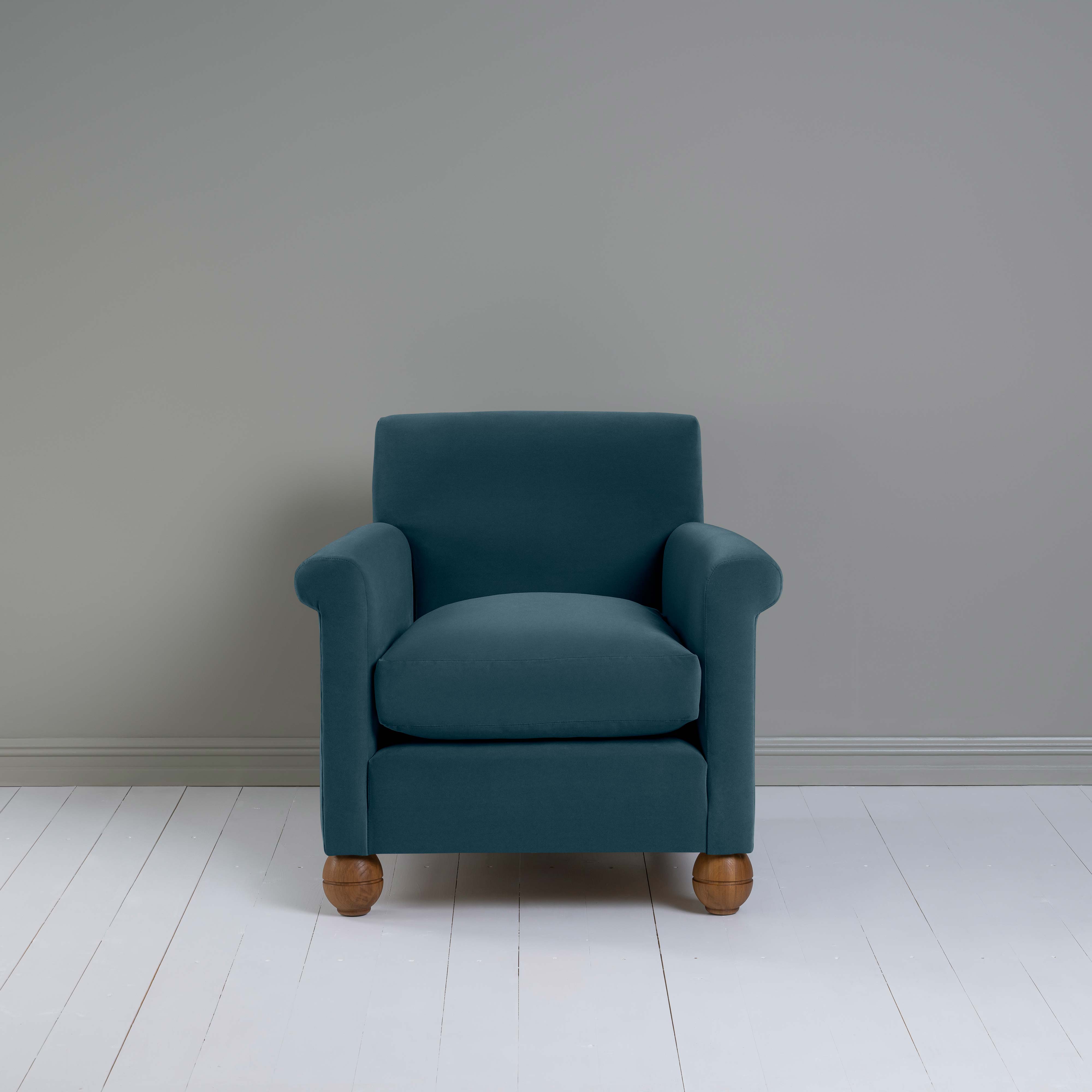  Idler Armchair in Intelligent Velvet Aegean 