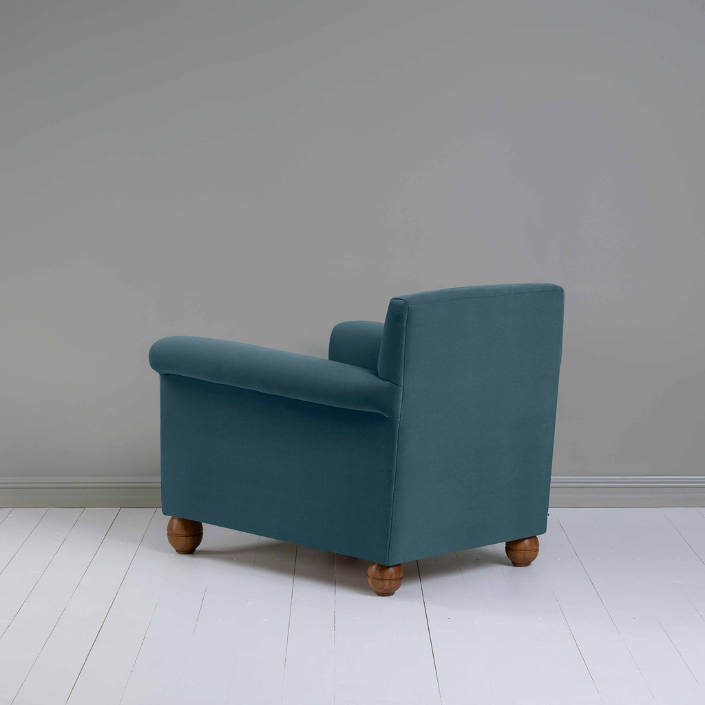  Idler Armchair in Intelligent Velvet Aegean 